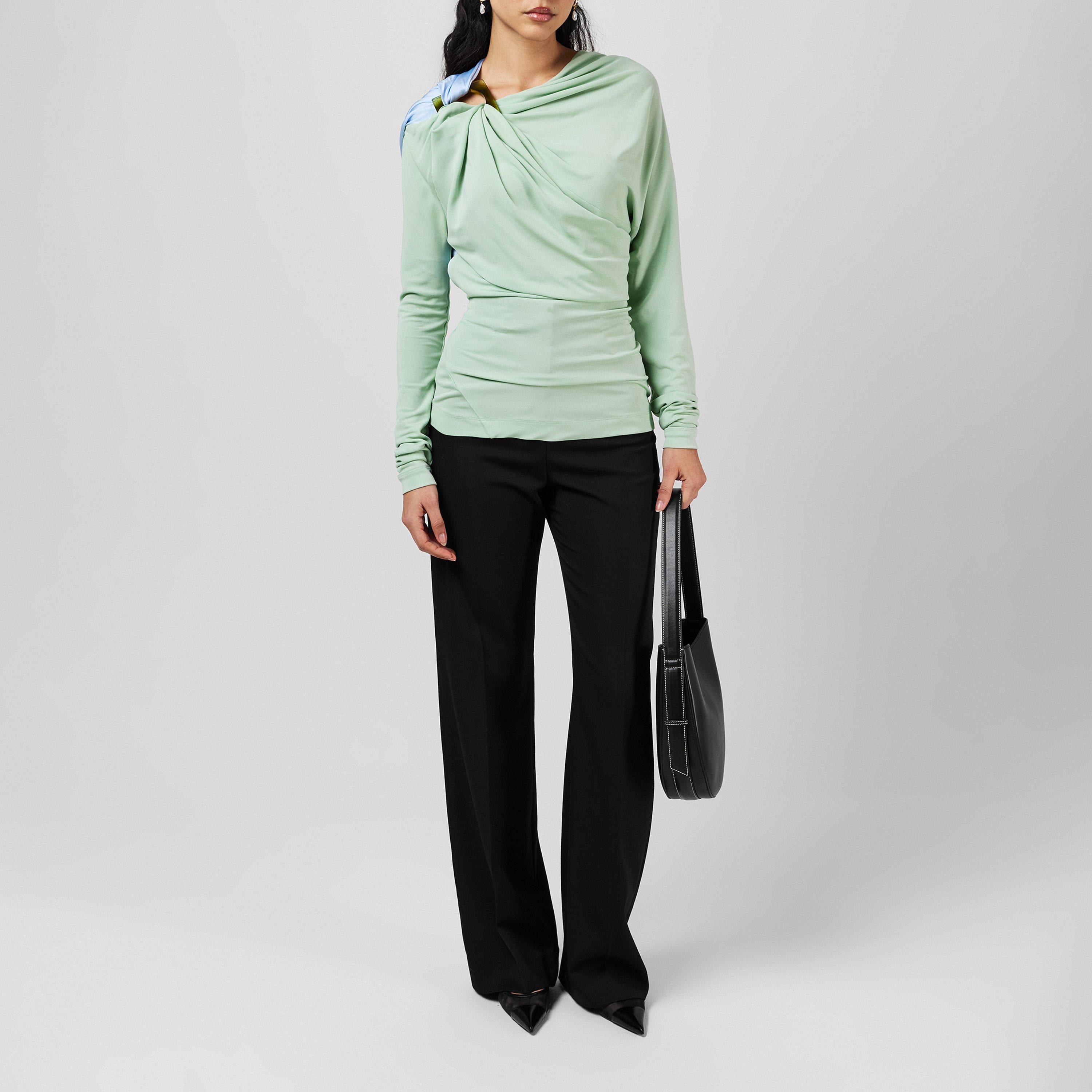 Jade Iceberg - Victoria Beckham - Drape Long Sleeve Top - 4
