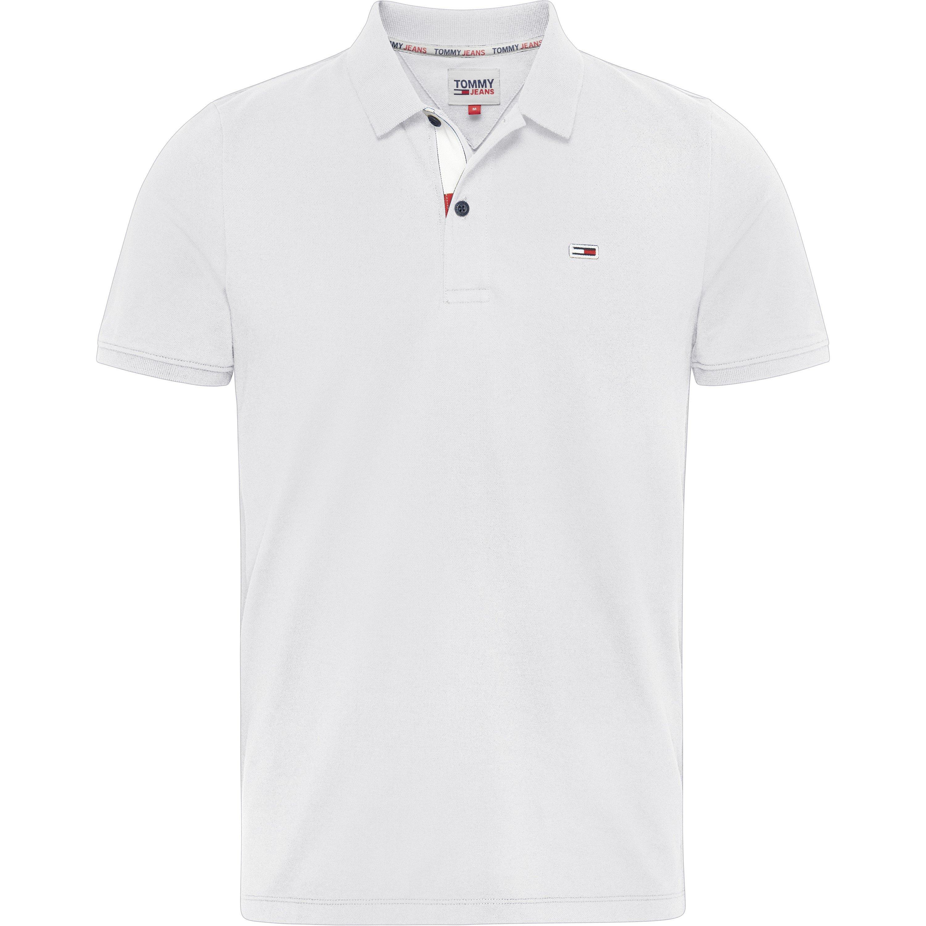 Tommy Jeans Men's Slim Short-Sleeve Polo Shirt - White - XL
