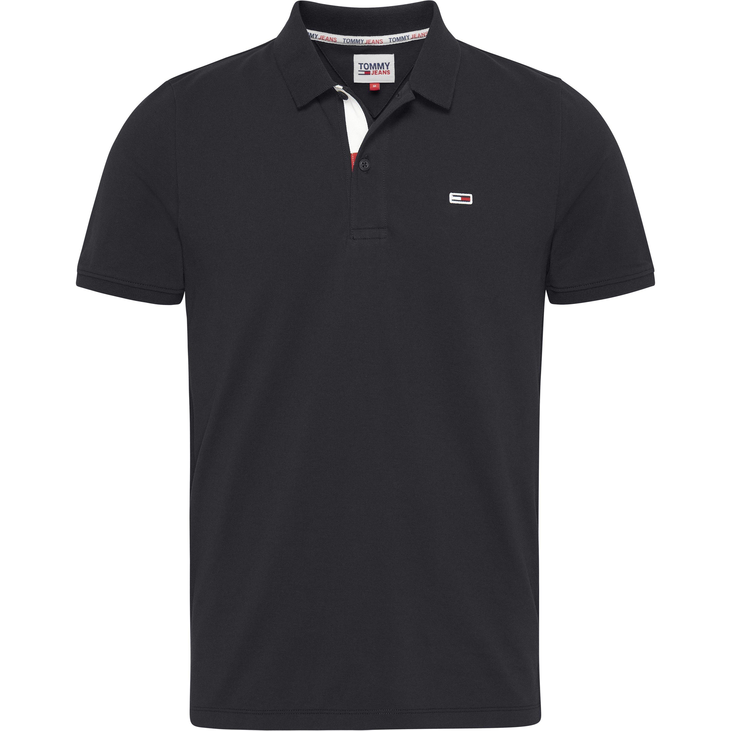 Tommy Jeans Men's Slim Short-Sleeve Polo Shirt - Black - S