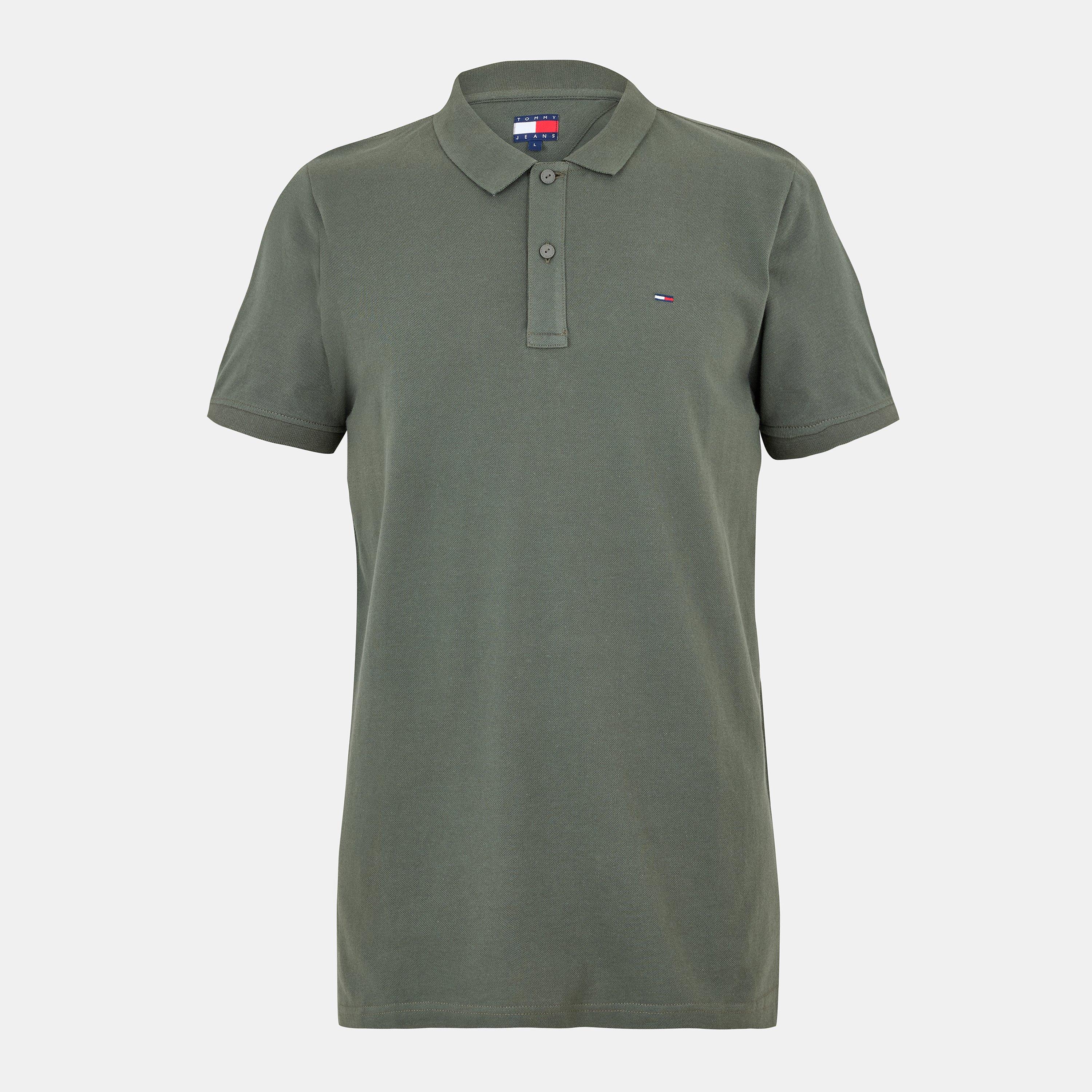 Tommy Jeans Men's Slim Short-Sleeve Polo Shirt - Pewter Green - M