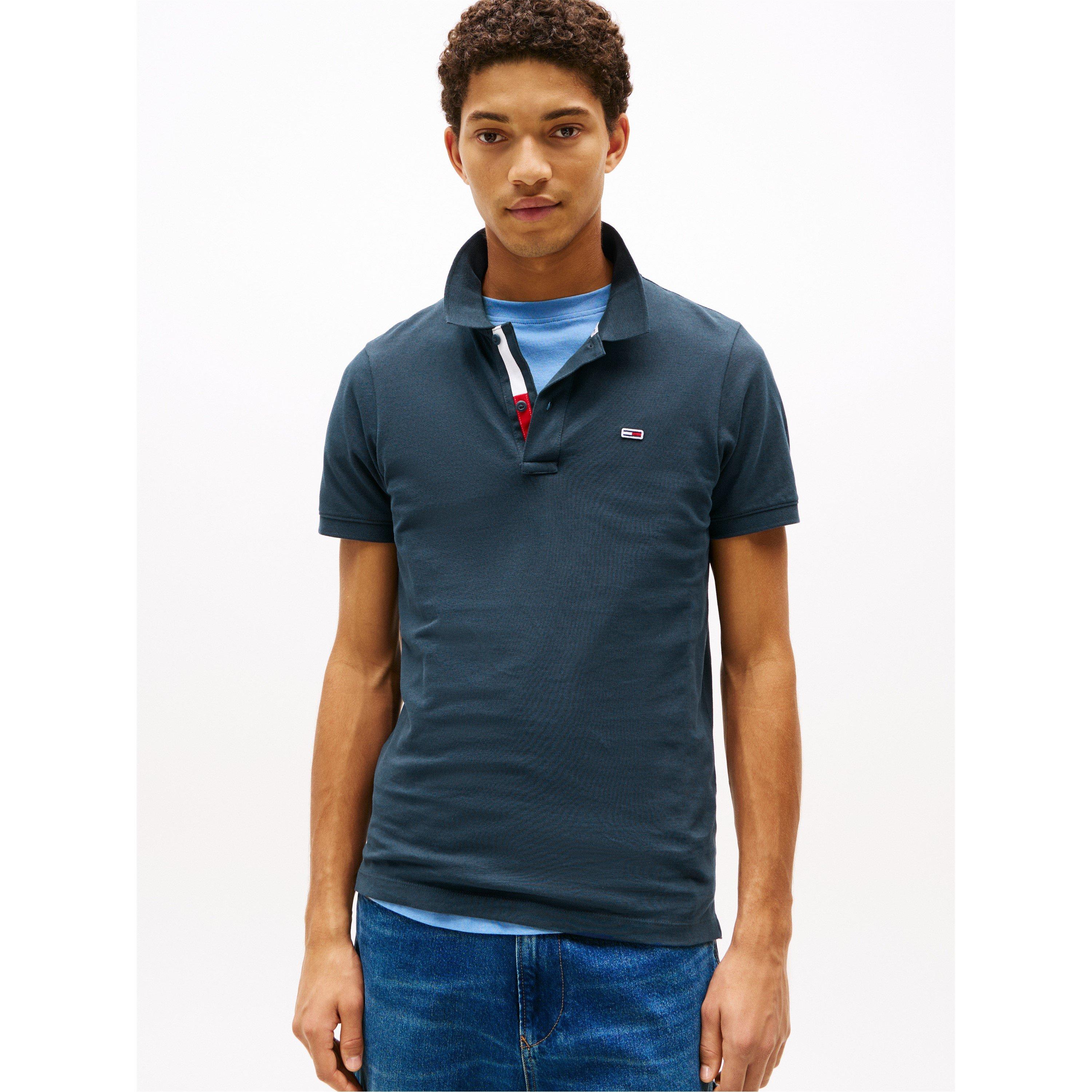 Navy - Tommy Jeans - Men's Slim Short-Sleeve Polo Shirt - 3