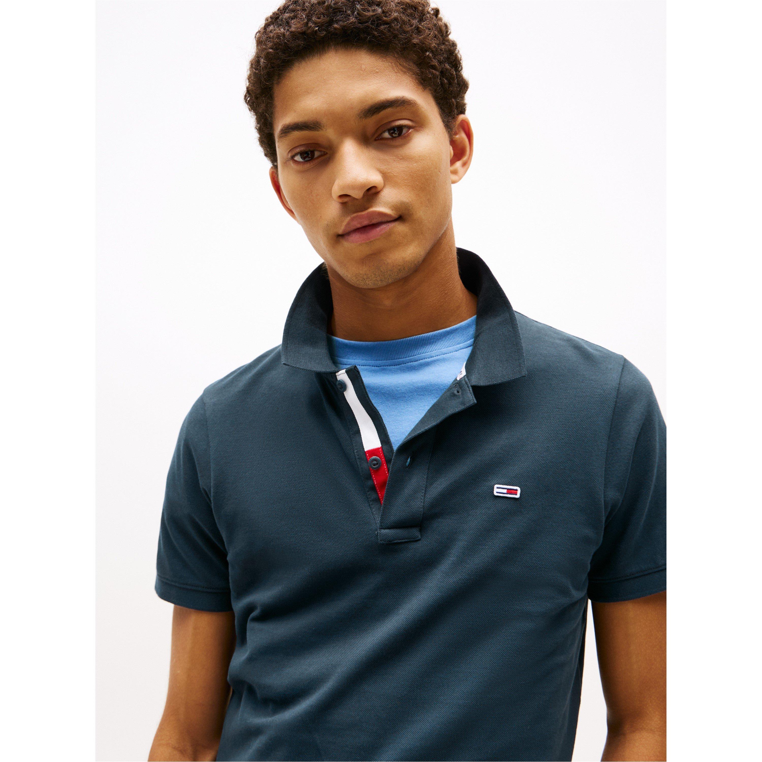 Navy - Tommy Jeans - Men's Slim Short-Sleeve Polo Shirt - 4