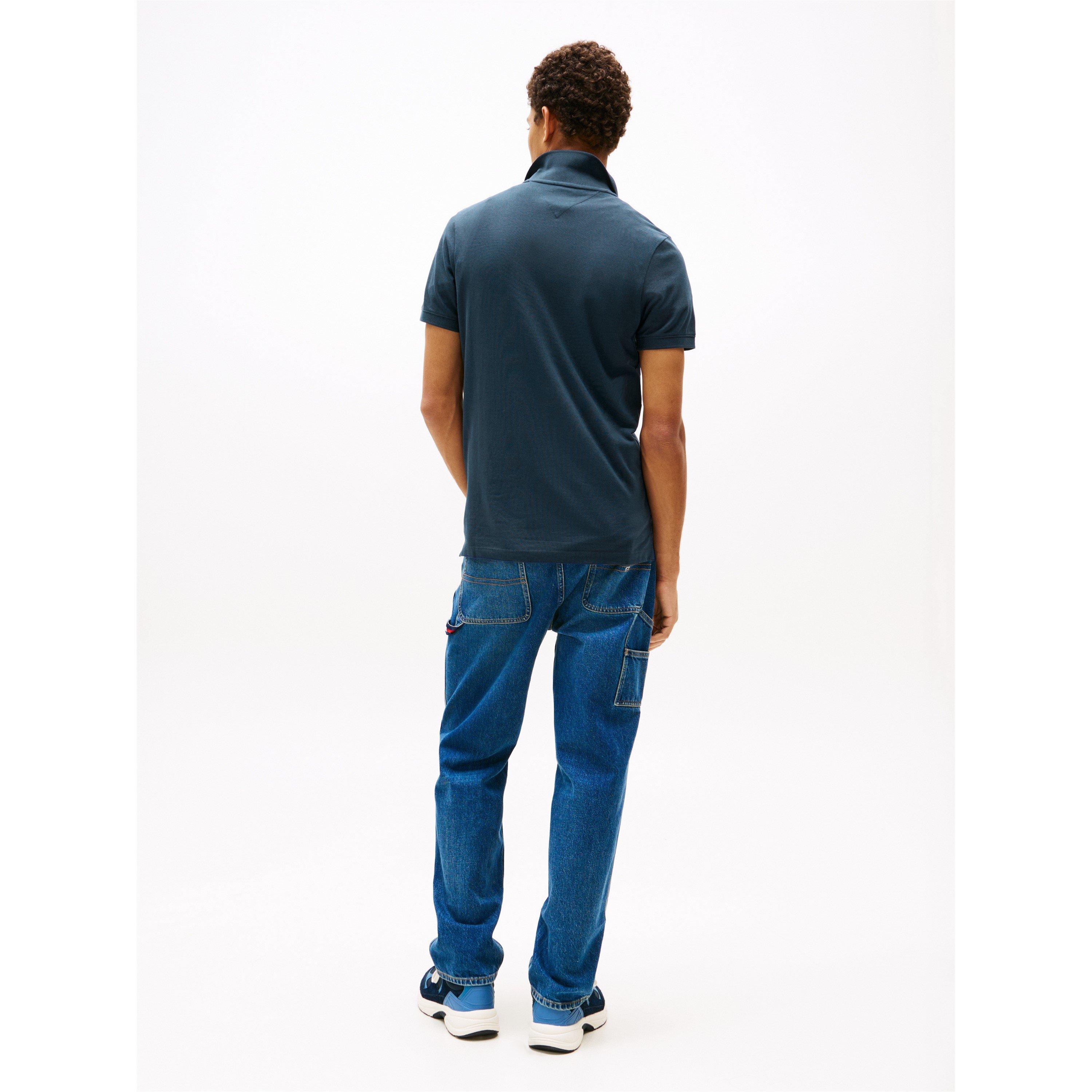 Navy - Tommy Jeans - Men's Slim Short-Sleeve Polo Shirt - 6