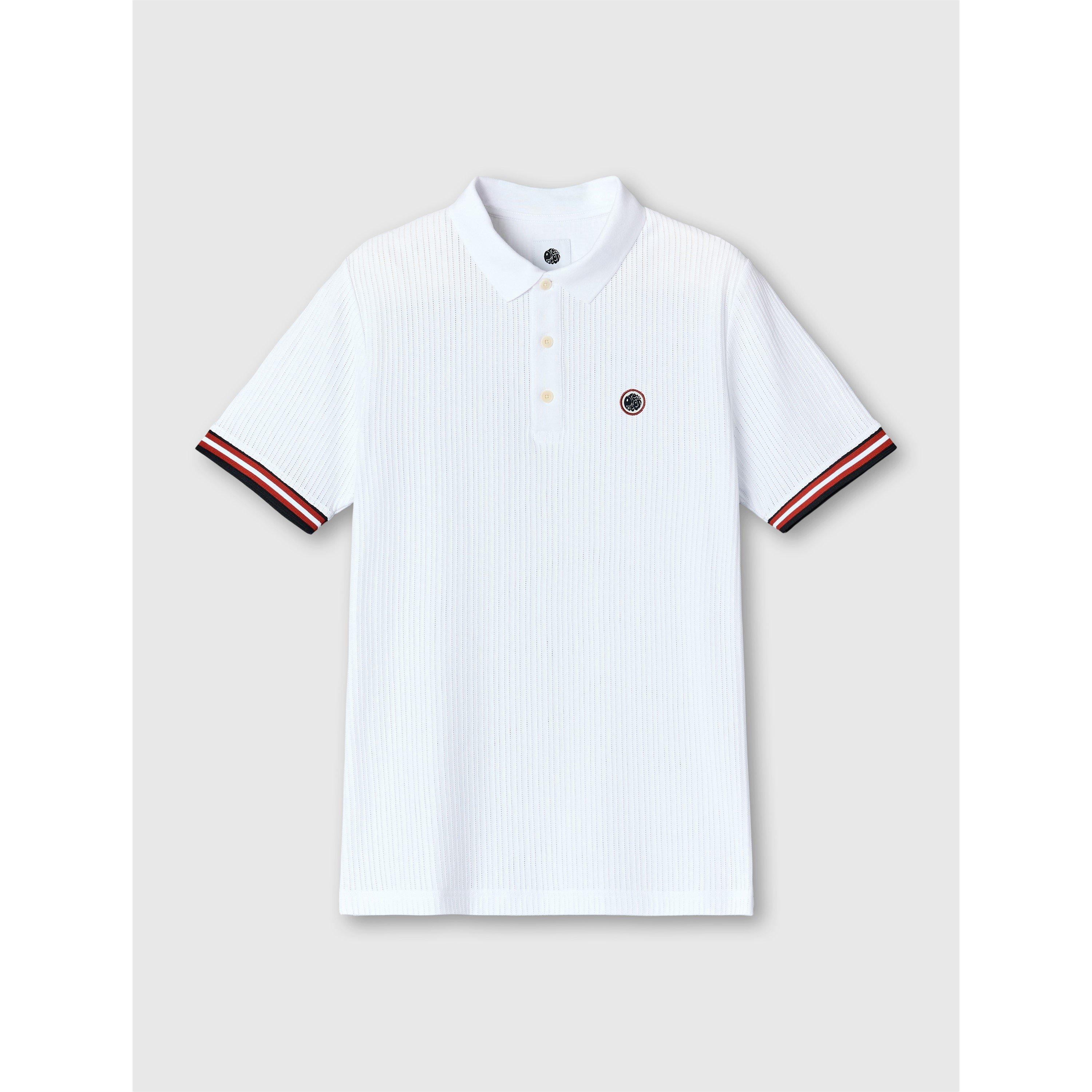 Pretty Green Men's Pg Cressa Tipped Short-Sleeve Polo Shirt - White - Large