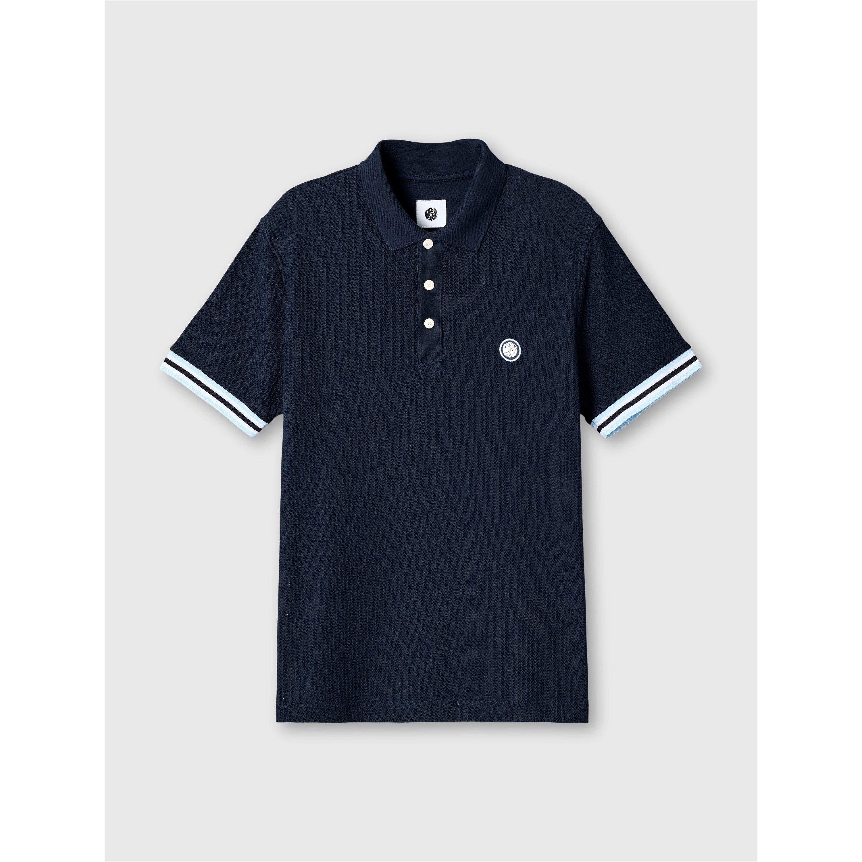 Pretty Green Men's Pg Cressa Tipped Short-Sleeve Polo Shirt - Navy - Medium
