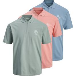 Jack and Jones 3-Pack Short Sleeve Polo Shirt Mens