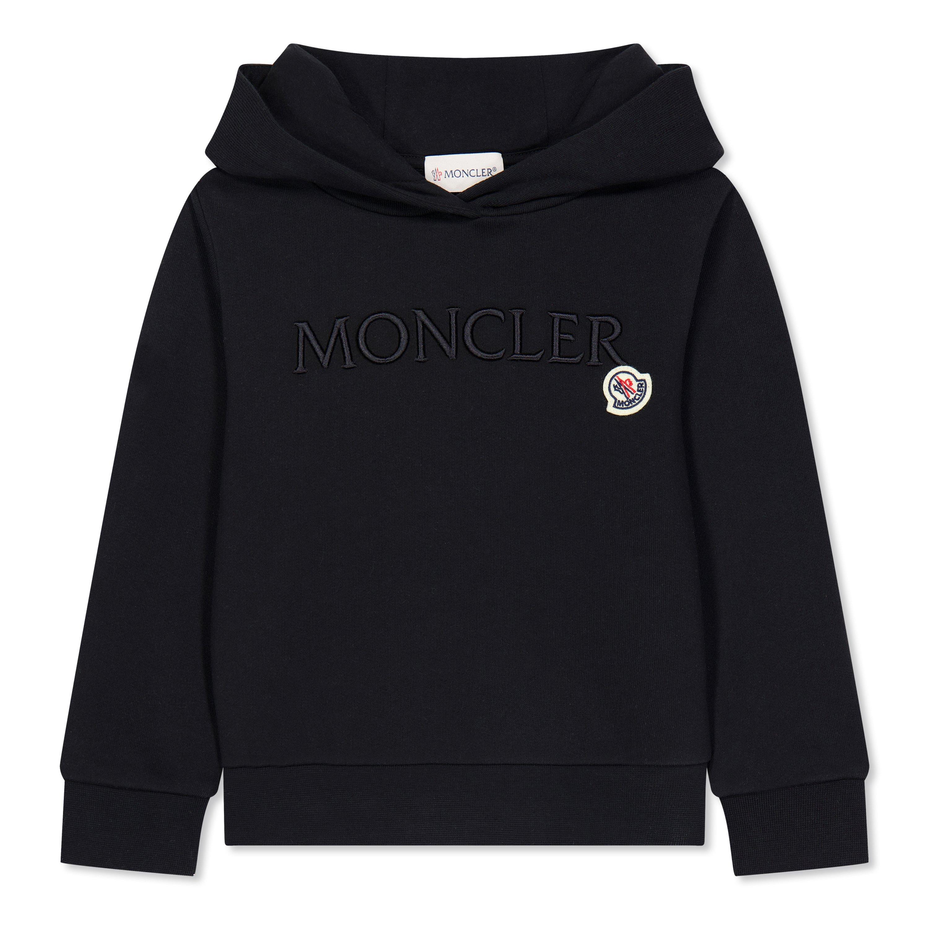 Moncler Logo Hoodie Juniors - Black 999 - Size 12Y
