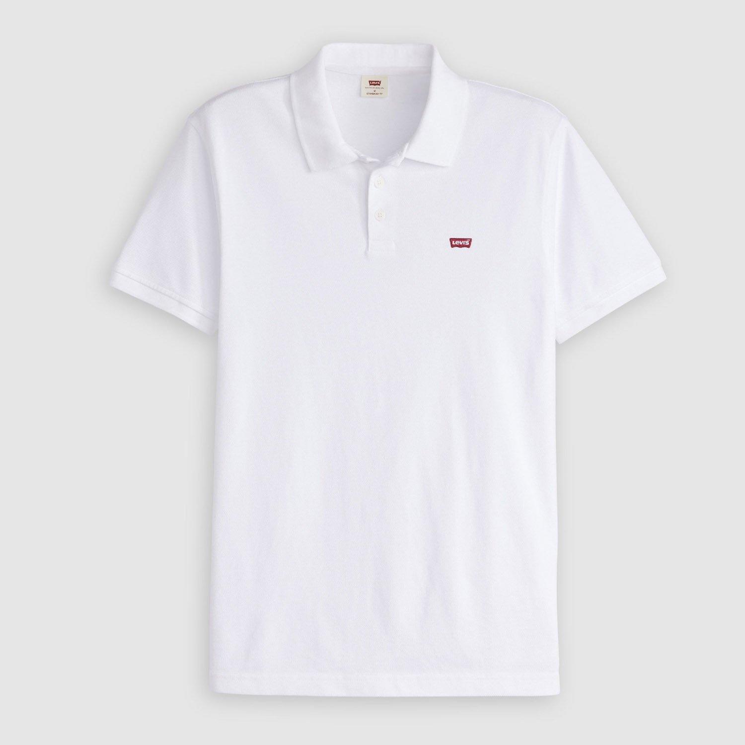Levis Men's Housemark Short Sleeve Polo Shirt - White Outlet - XL