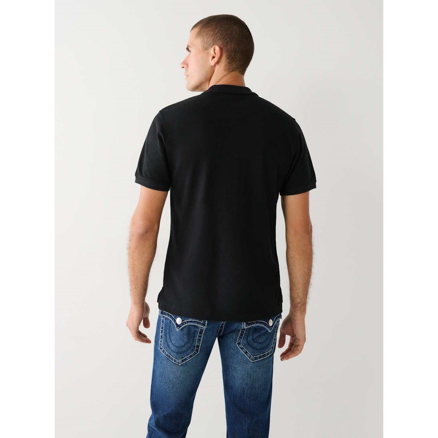 Black/Charcoal - True Religion - Logo Short-Sleeve Polo Shirt - 2