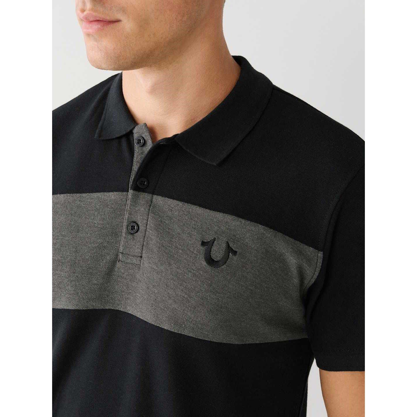 Black/Charcoal - True Religion - Logo Short-Sleeve Polo Shirt - 3
