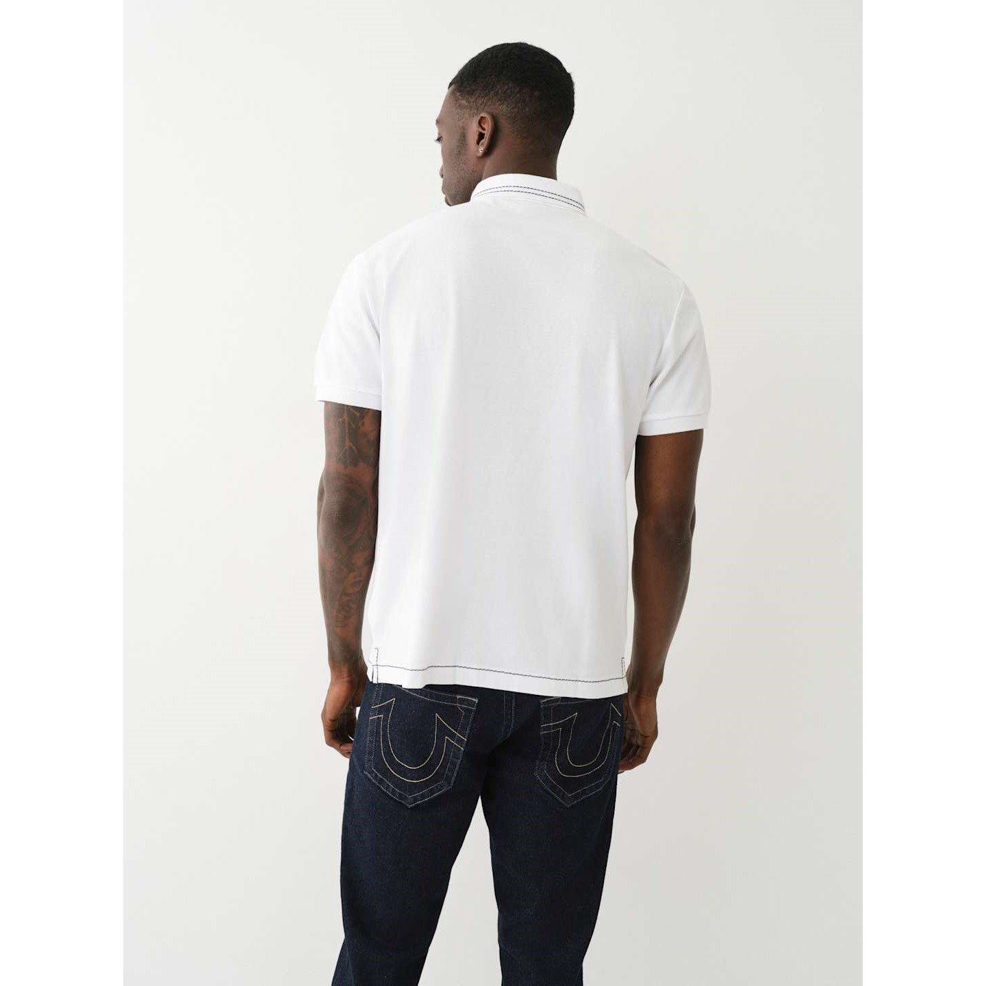 Bianco Ottico - True Religion - Relaxed Embroidered Short-Sleeve Polo Shirt - 2