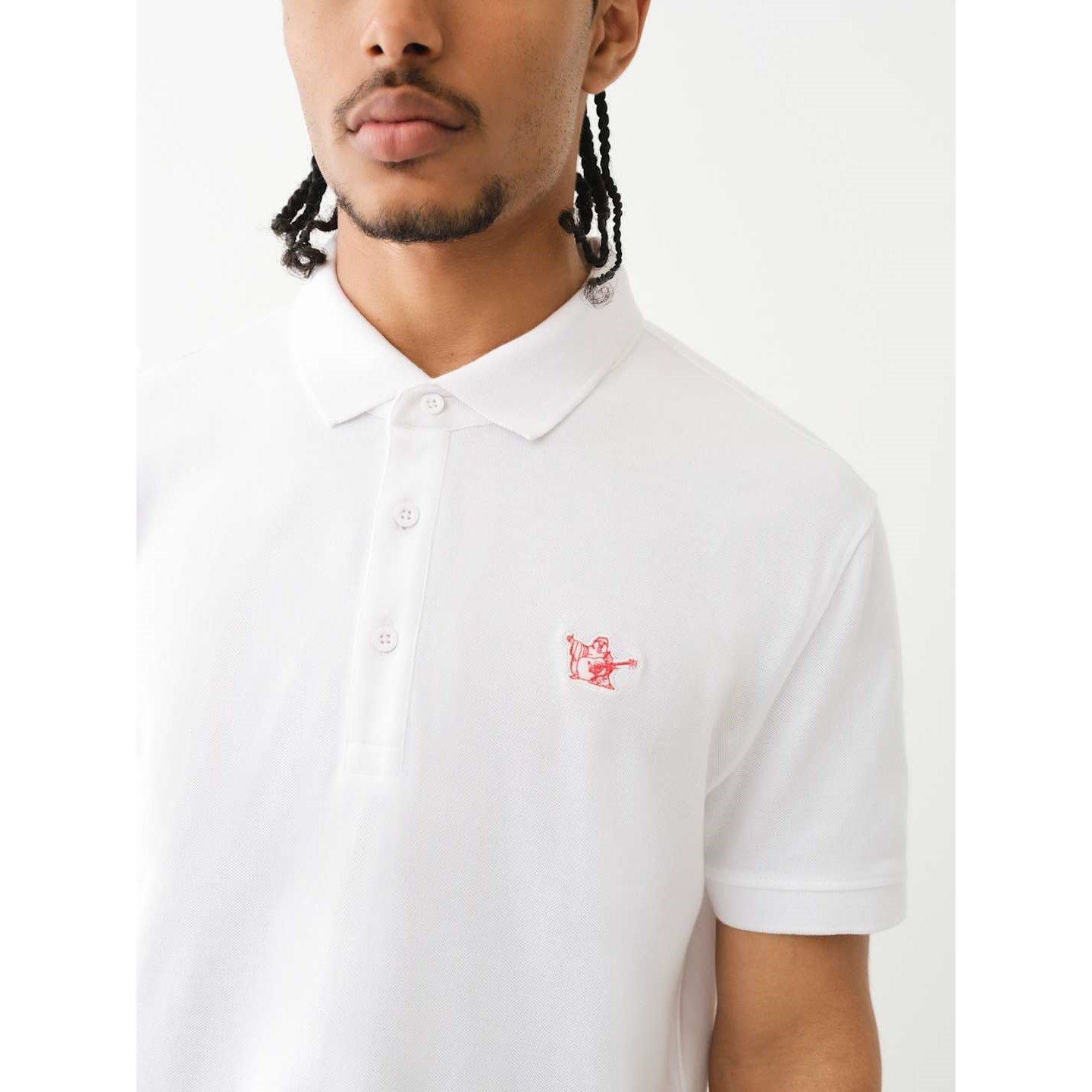 Optic White - True Religion - Buddha Patched Logo Short-Sleeve Polo Shirt - 3