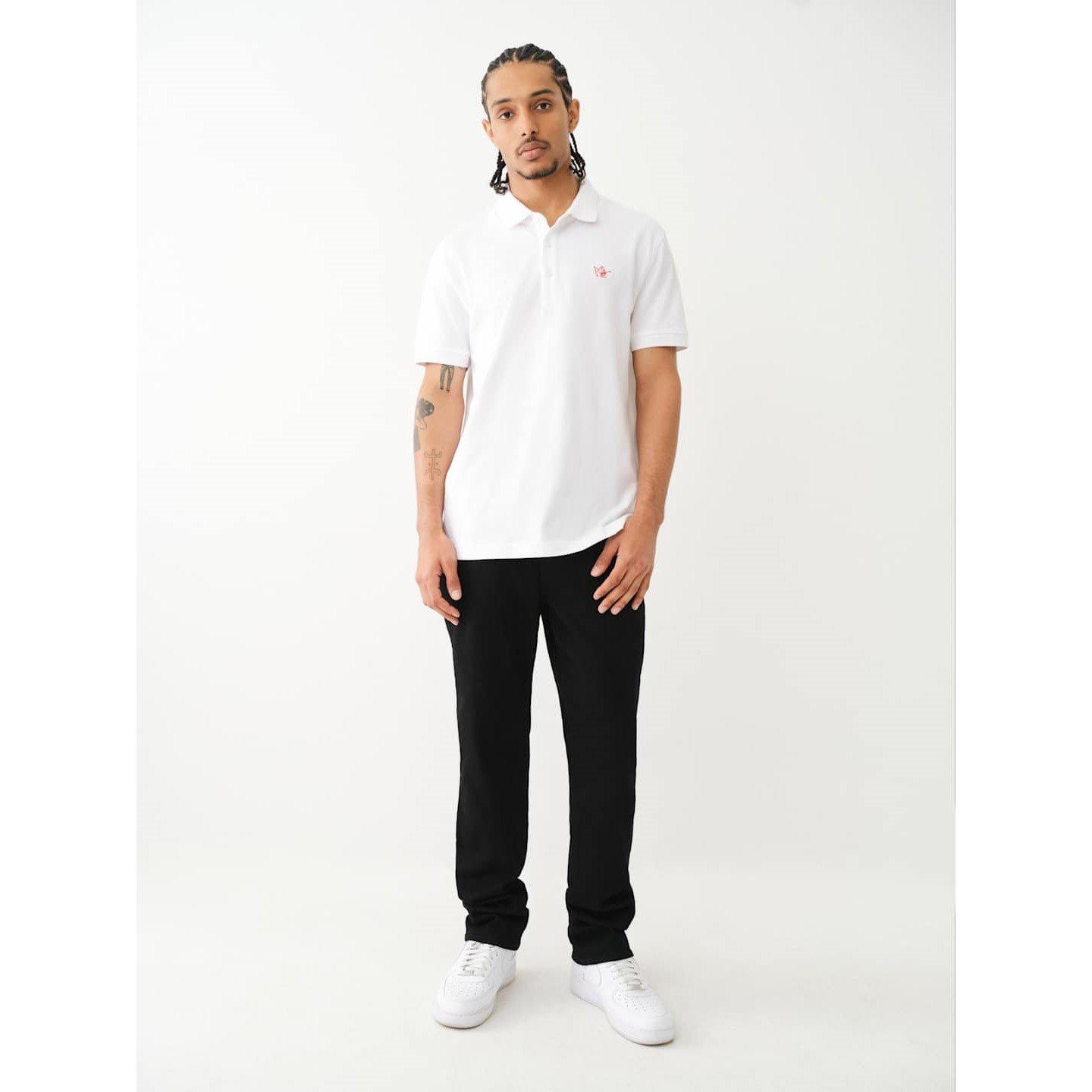 Optic White - True Religion - Buddha Patched Logo Short-Sleeve Polo Shirt - 4