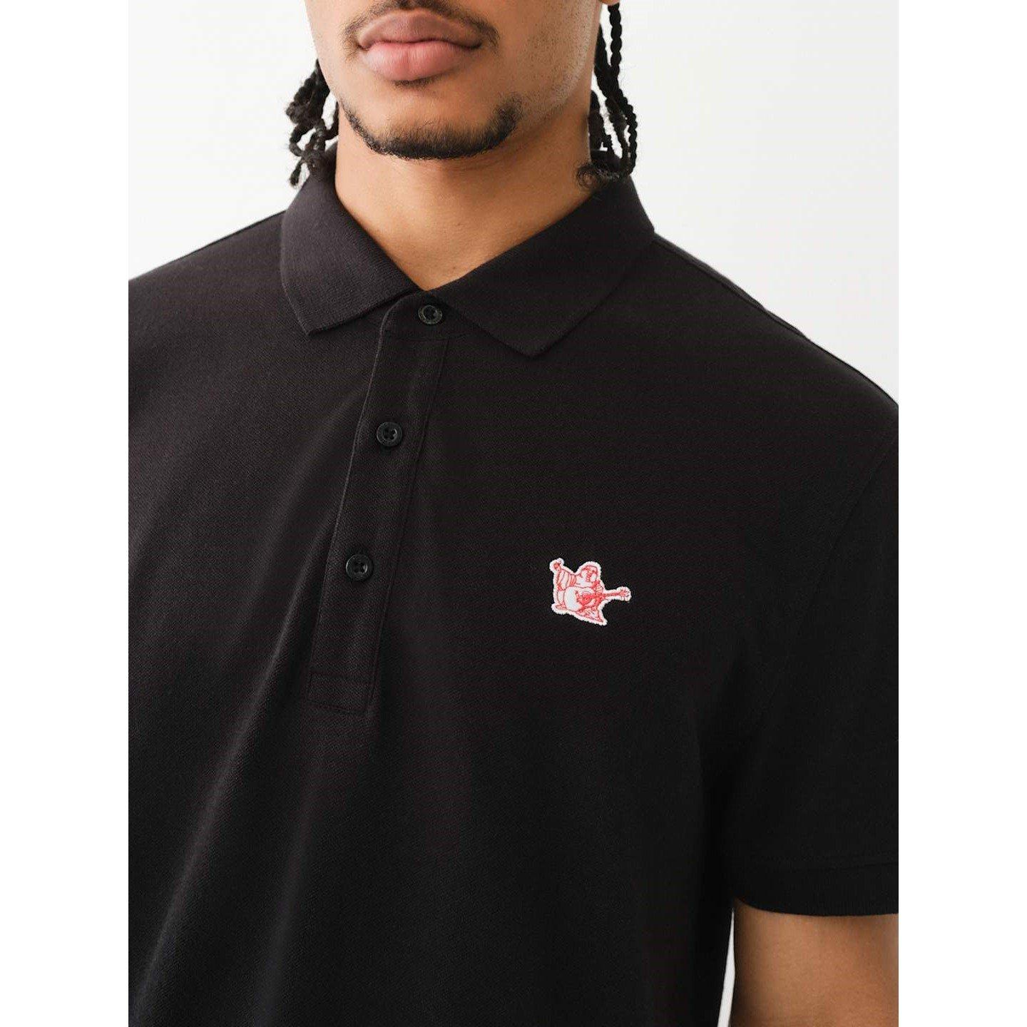 Jet Black - True Religion - Buddha Patched Logo Short-Sleeve Polo Shirt - 3