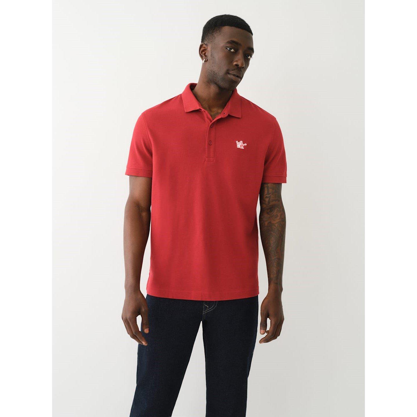 True Religion Buddha Patched Logo Short-Sleeve Polo Shirt