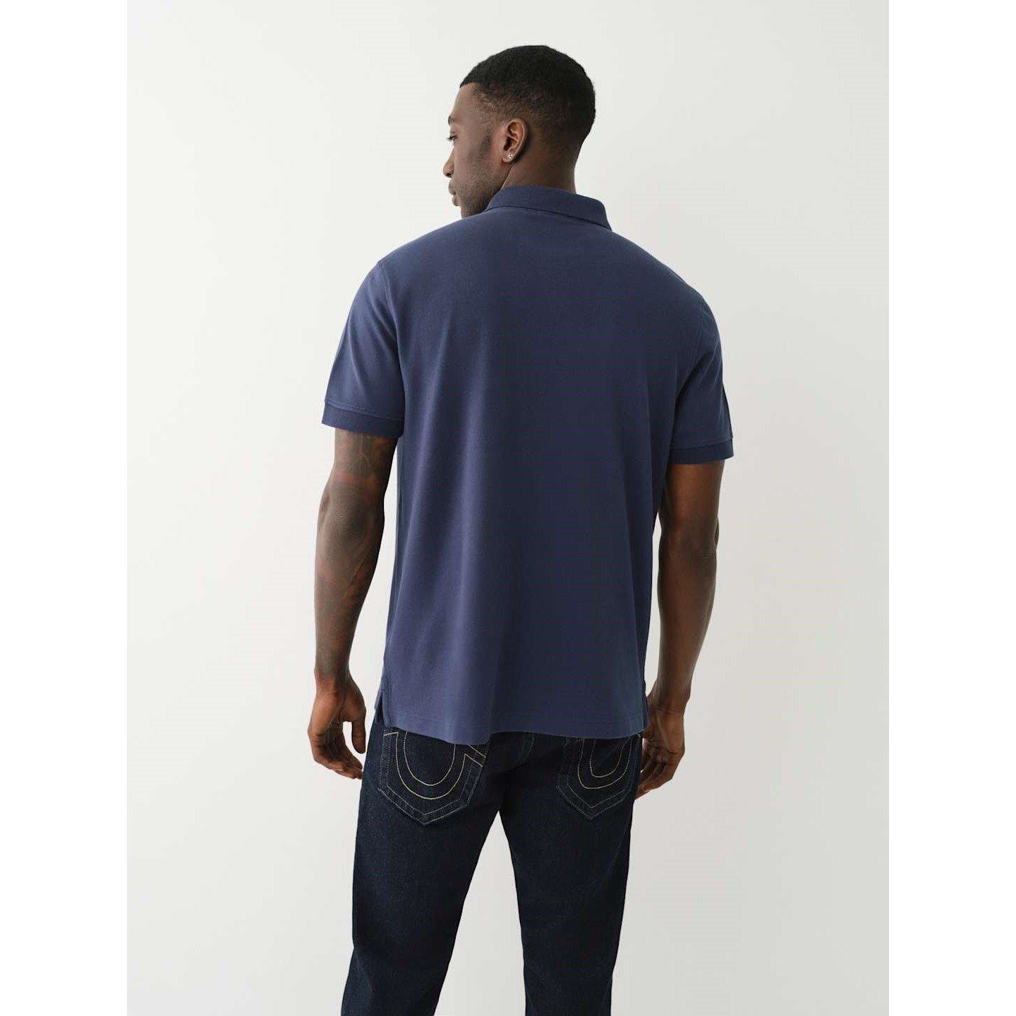 Dress Blue - True Religion - Men's Patched Logo Short Sleeve Polo Shirt - 2