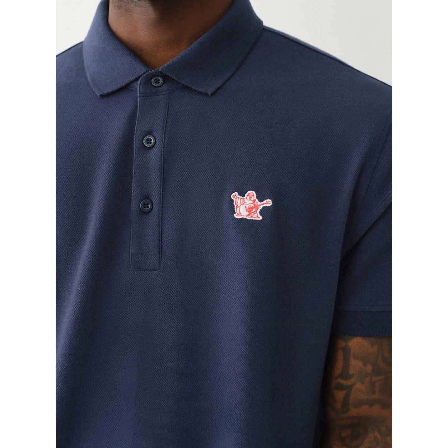 Dress Blue - True Religion - Men's Patched Logo Short Sleeve Polo Shirt - 3