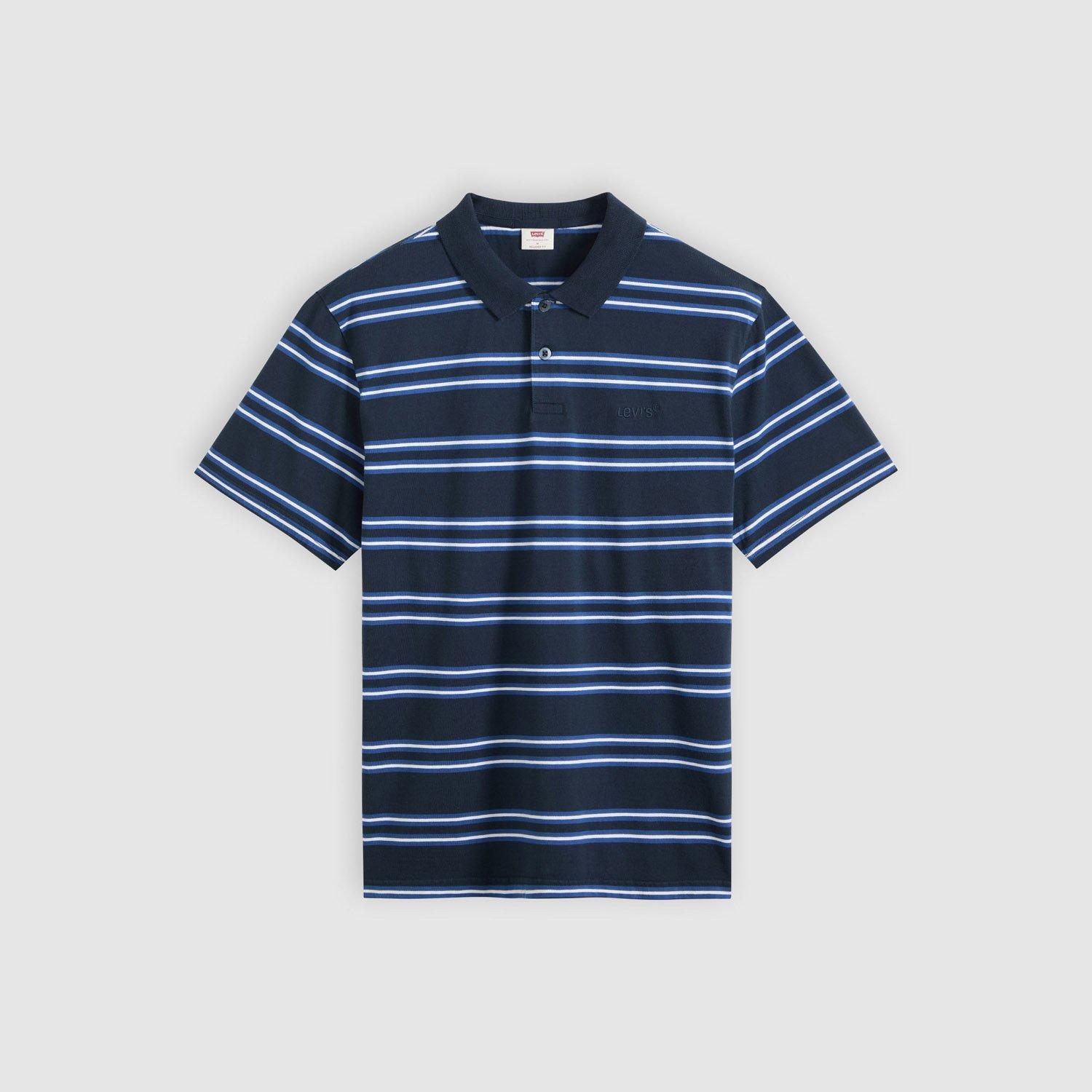 Levis Men's Striped Polo S - Navy Blazer - M