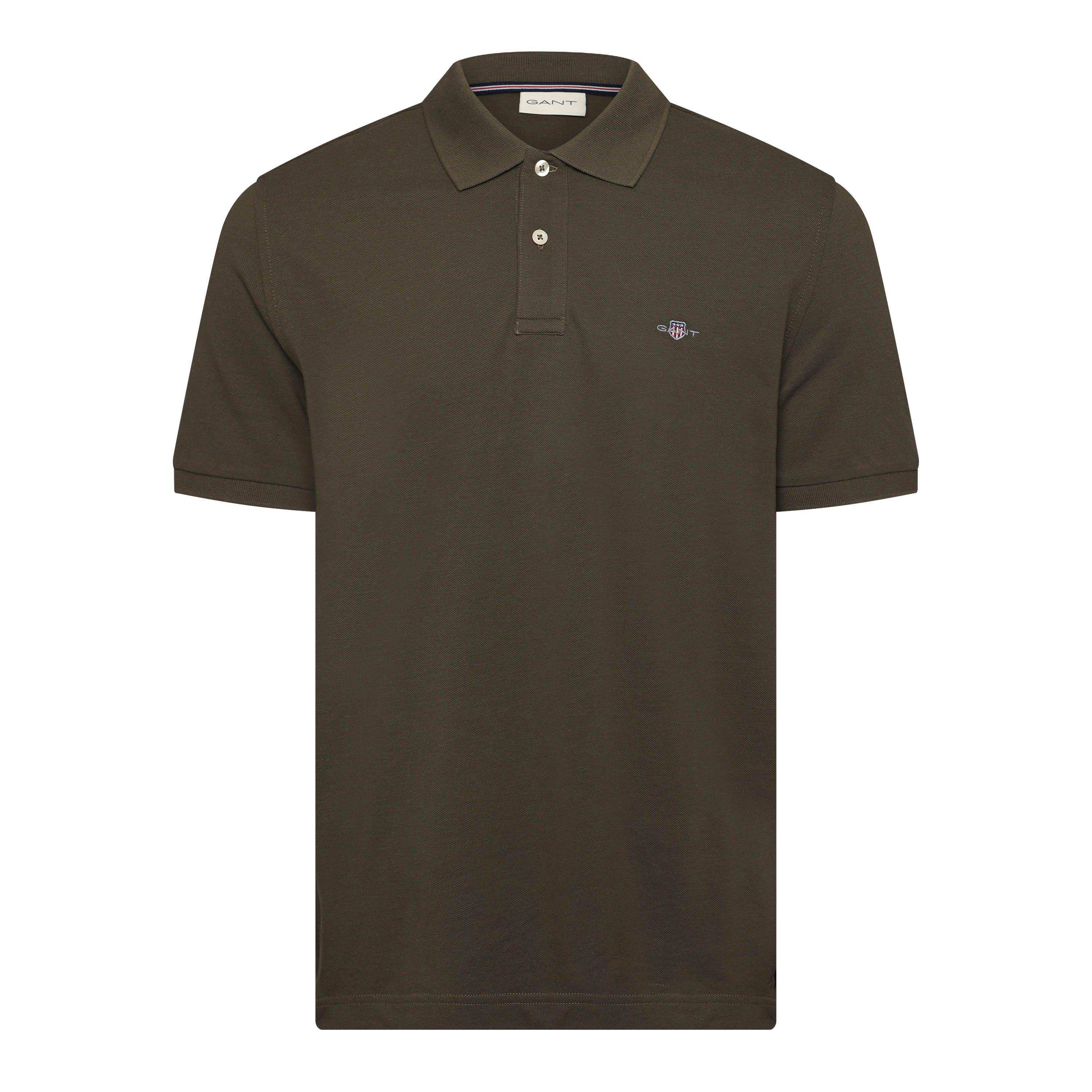 Gant Men's Logo Short-Sleeve Polo Shirt - JUNIPER GREEN - XL