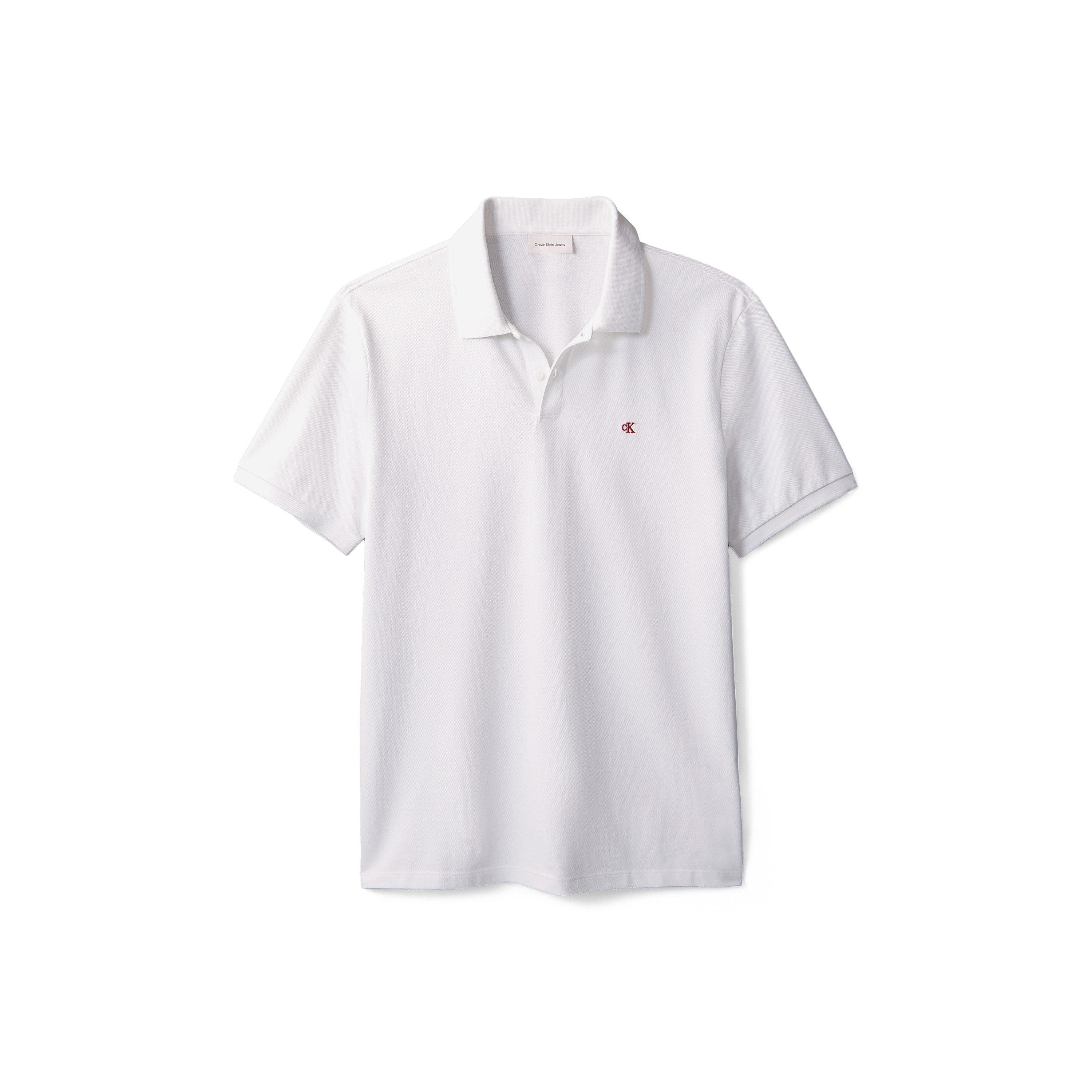 Calvin Klein Jeans Men's Ckj Pique Short-Sleeve Polo Shirt - White - S