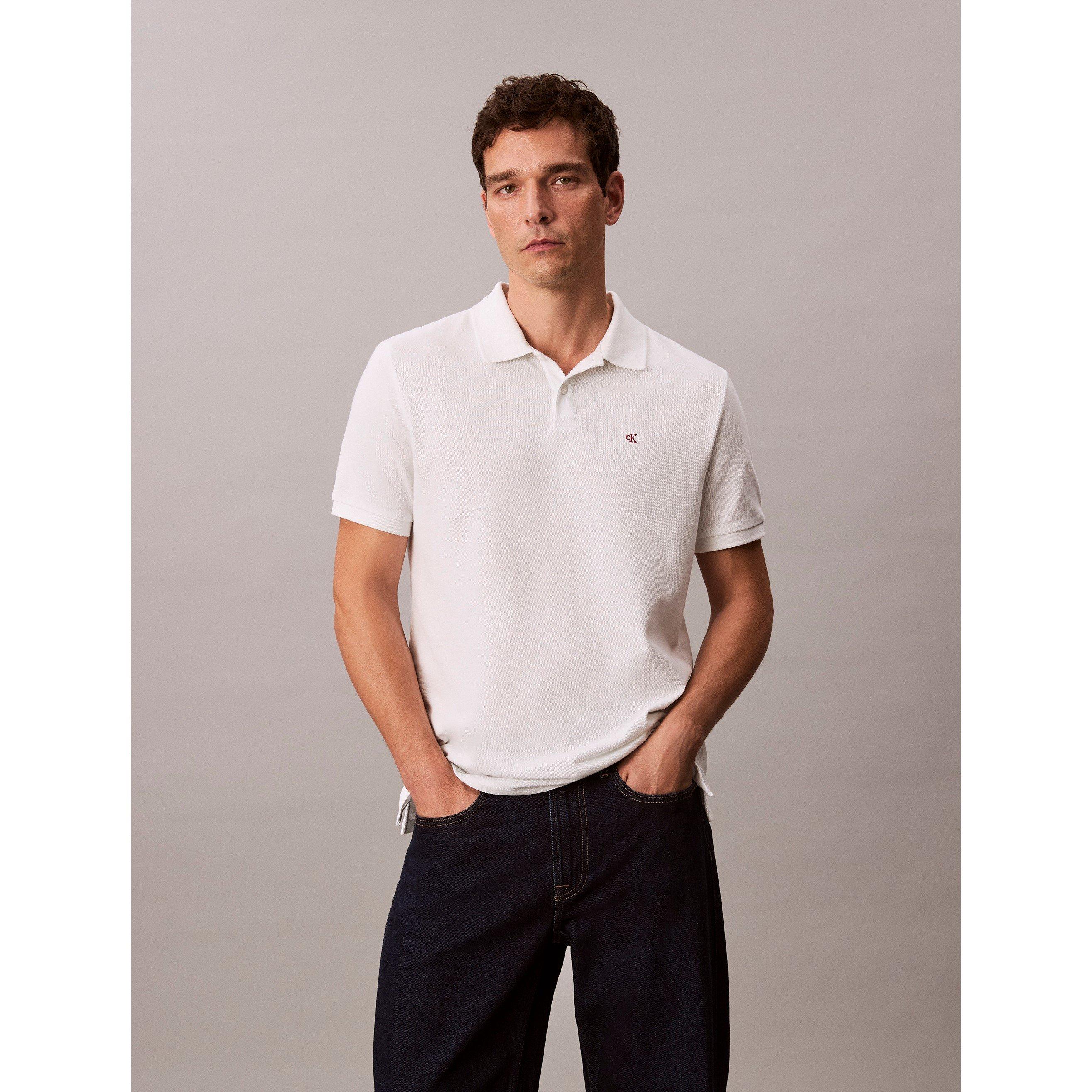 White YAD - Calvin Klein Jeans - Men's CKJ Pique Short-Sleeve Polo Shirt - 2