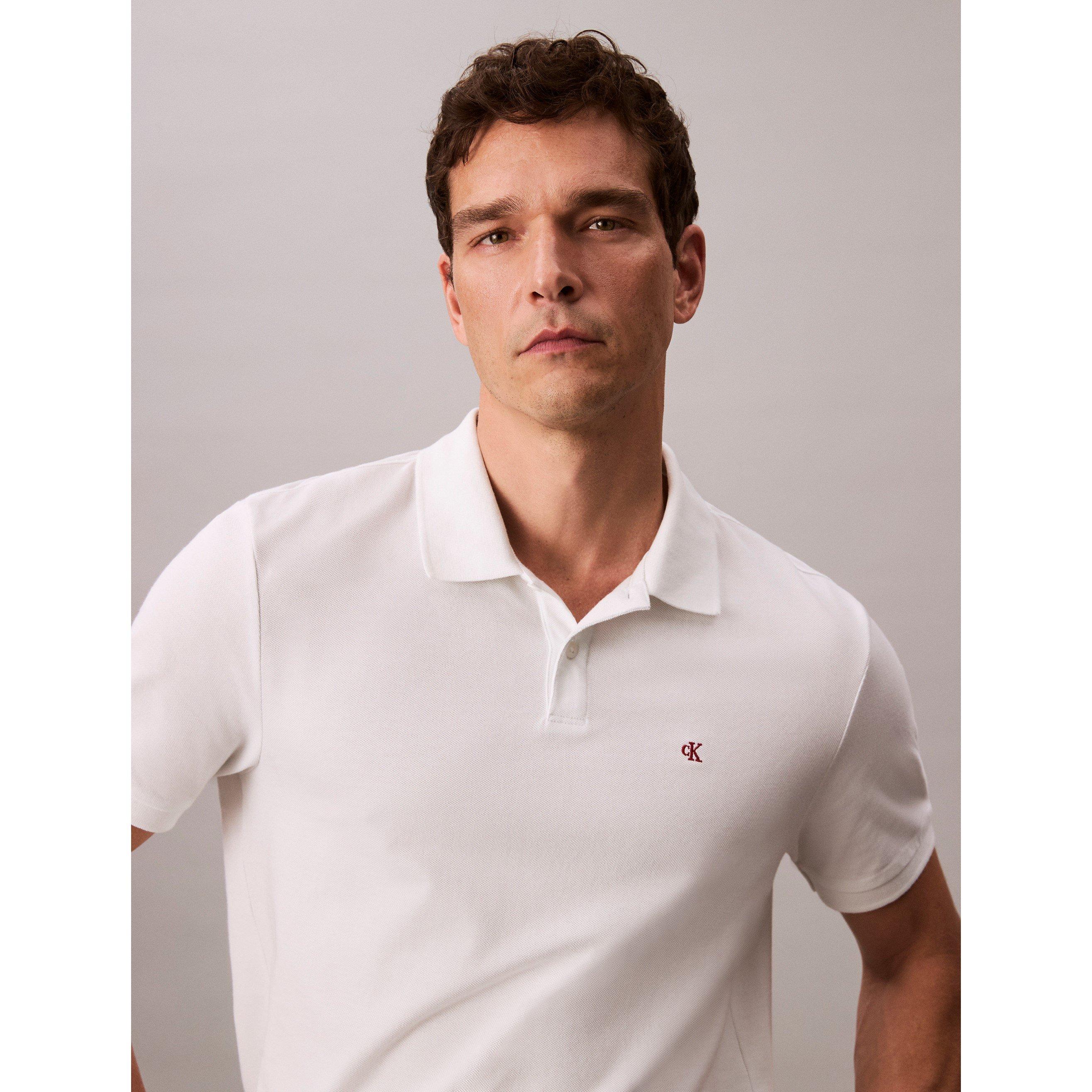 White YAD - Calvin Klein Jeans - Men's CKJ Pique Short-Sleeve Polo Shirt - 4