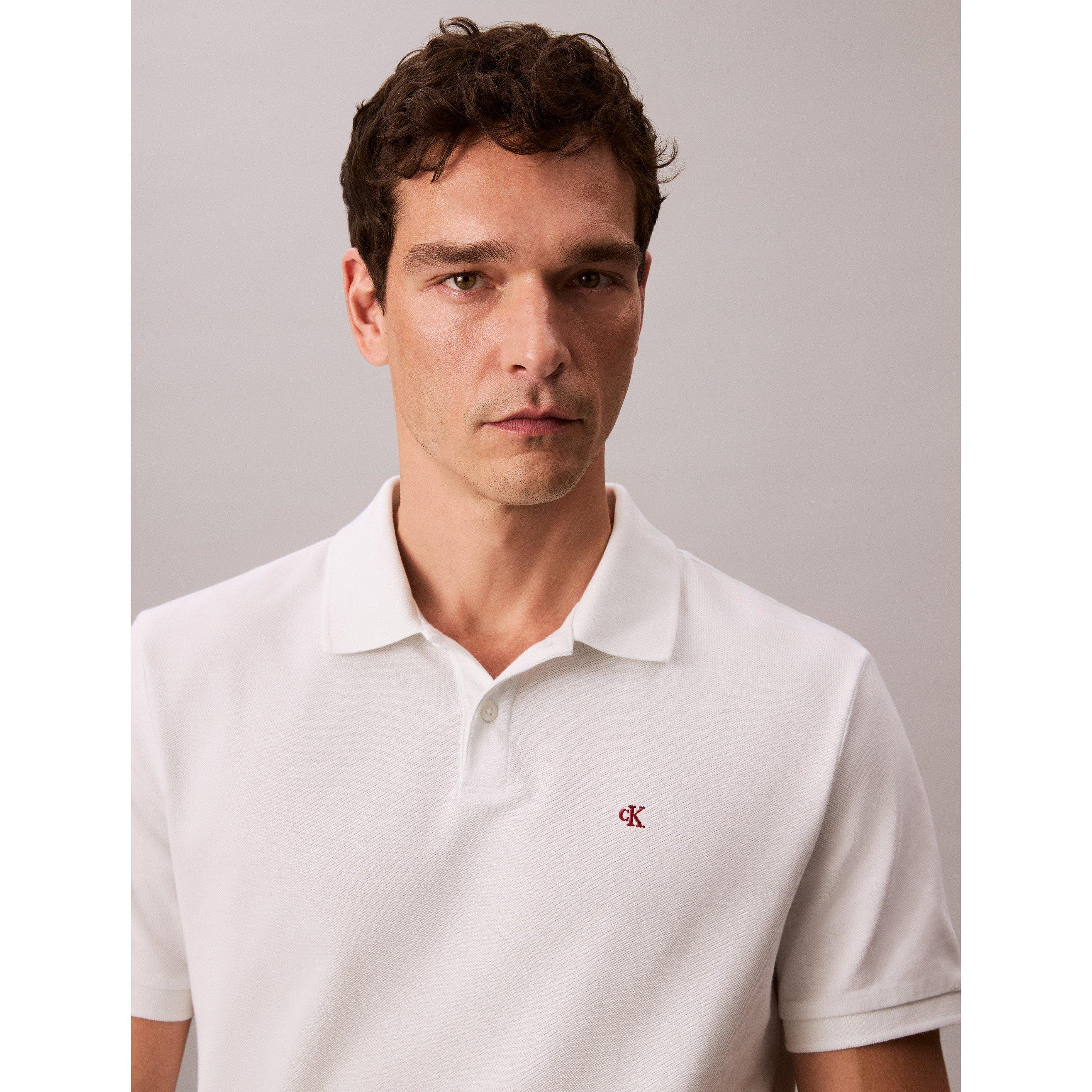 White YAD - Calvin Klein Jeans - Men's CKJ Pique Short-Sleeve Polo Shirt - 7