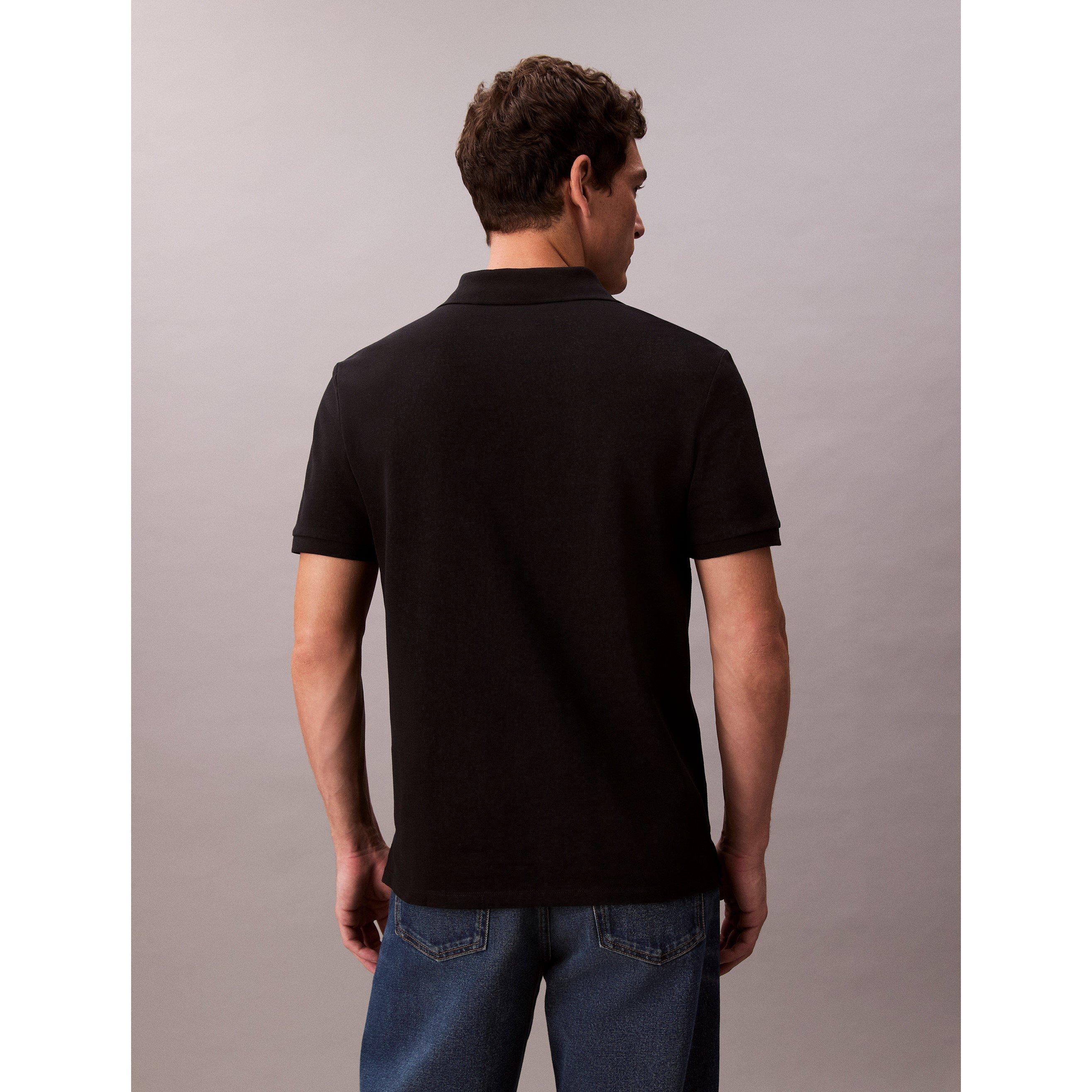 Black UB1 - Calvin Klein Jeans - Men's CKJ Pique Short-Sleeve Polo Shirt - 3