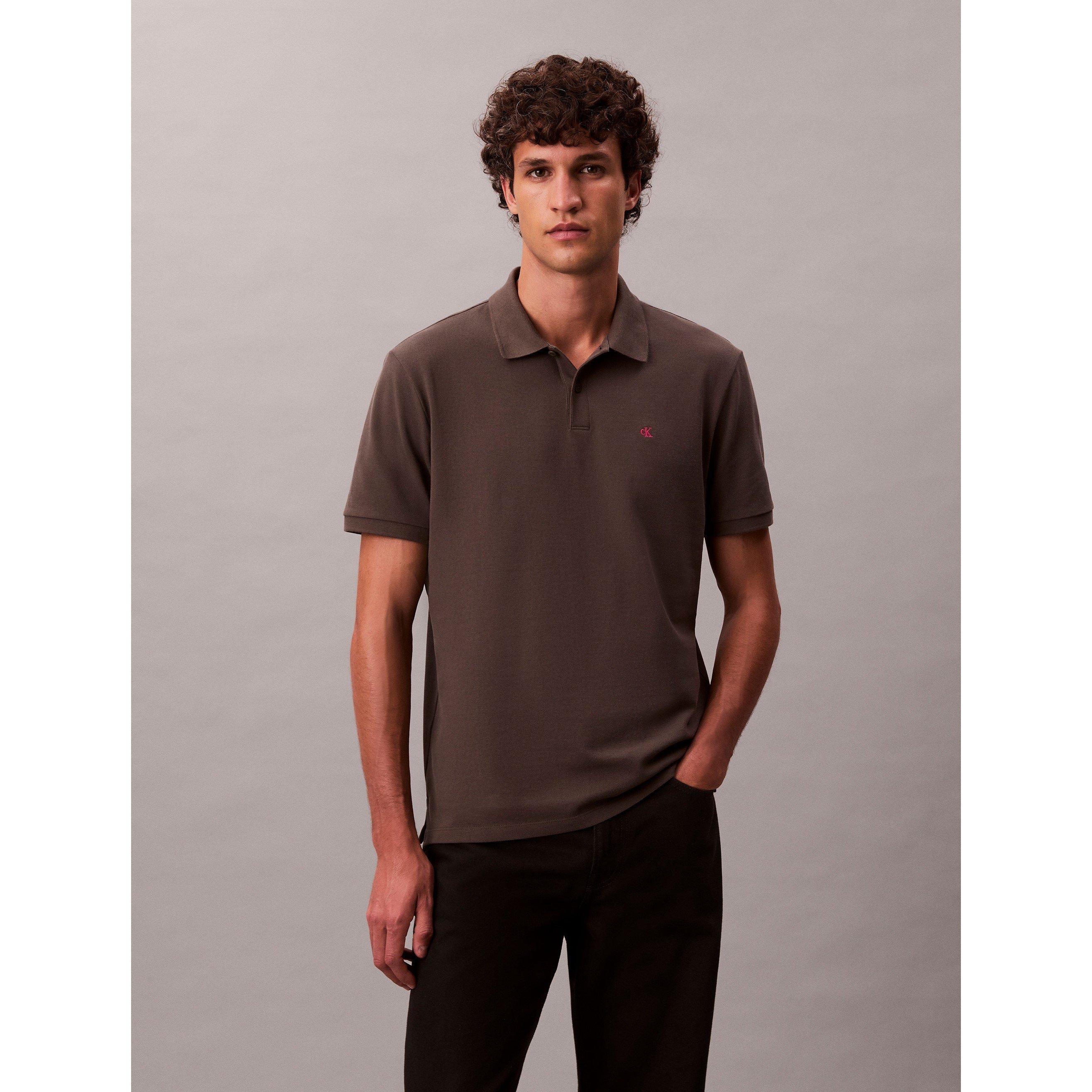 Calvin Klein Jeans Men's Ckj Pique Short-Sleeve Polo Shirt - Beluga - M