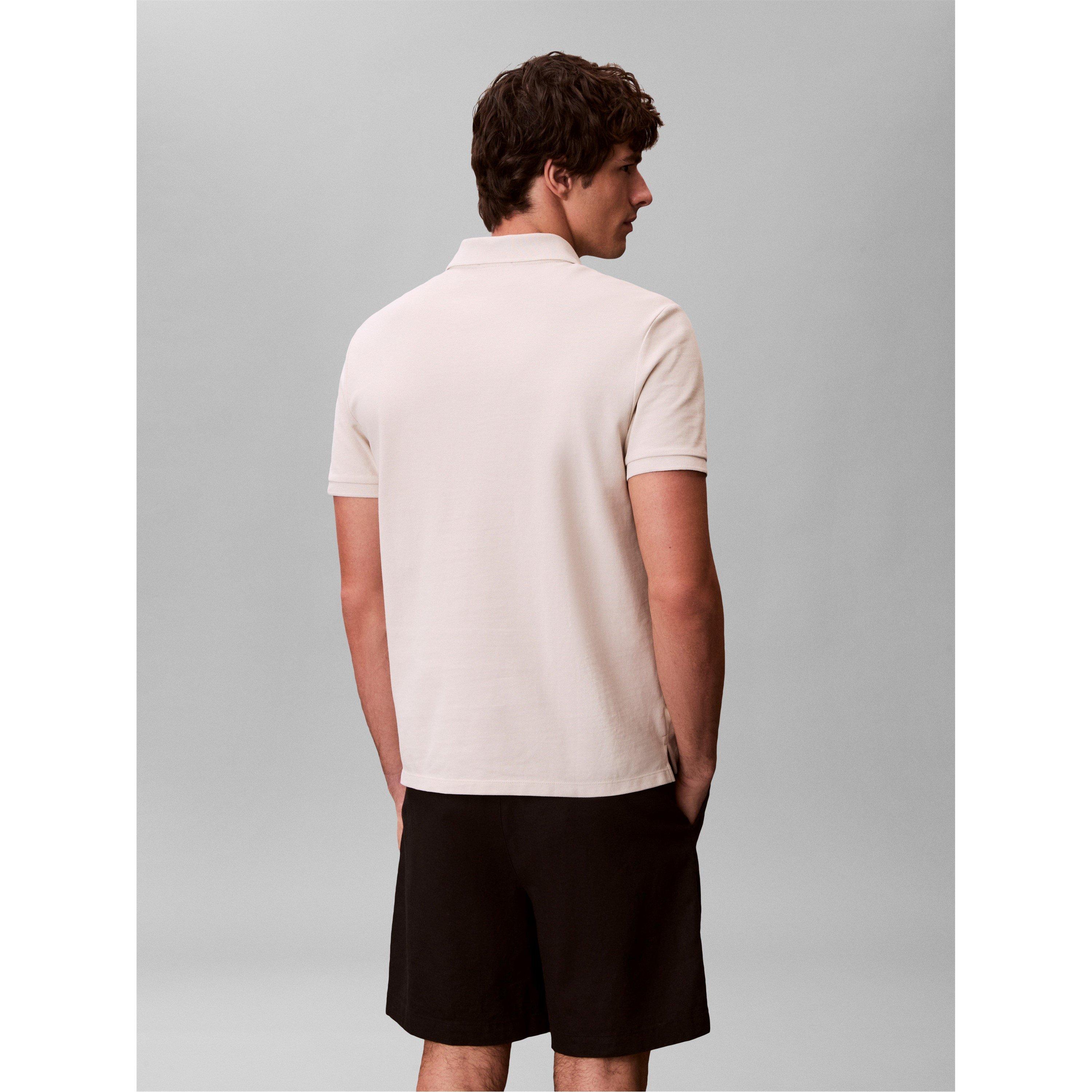 Oatmeal - Calvin Klein Jeans - Men's CKJ Pique Short-Sleeve Polo Shirt - 5