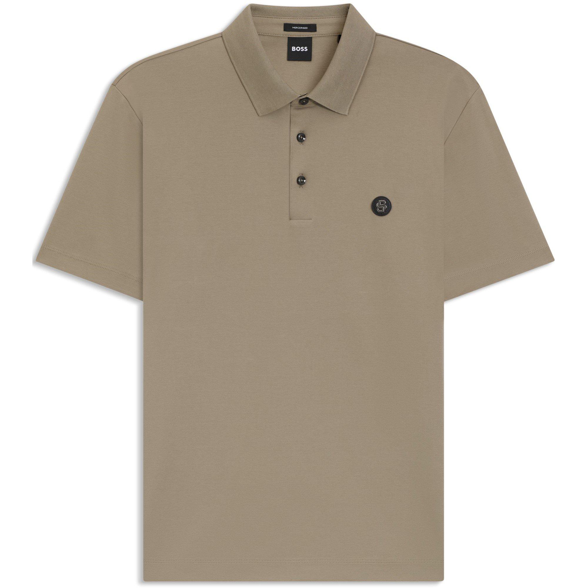 Open Brown 245 - Boss - Men's Parris Cotton Short Sleeve Polo Shirt