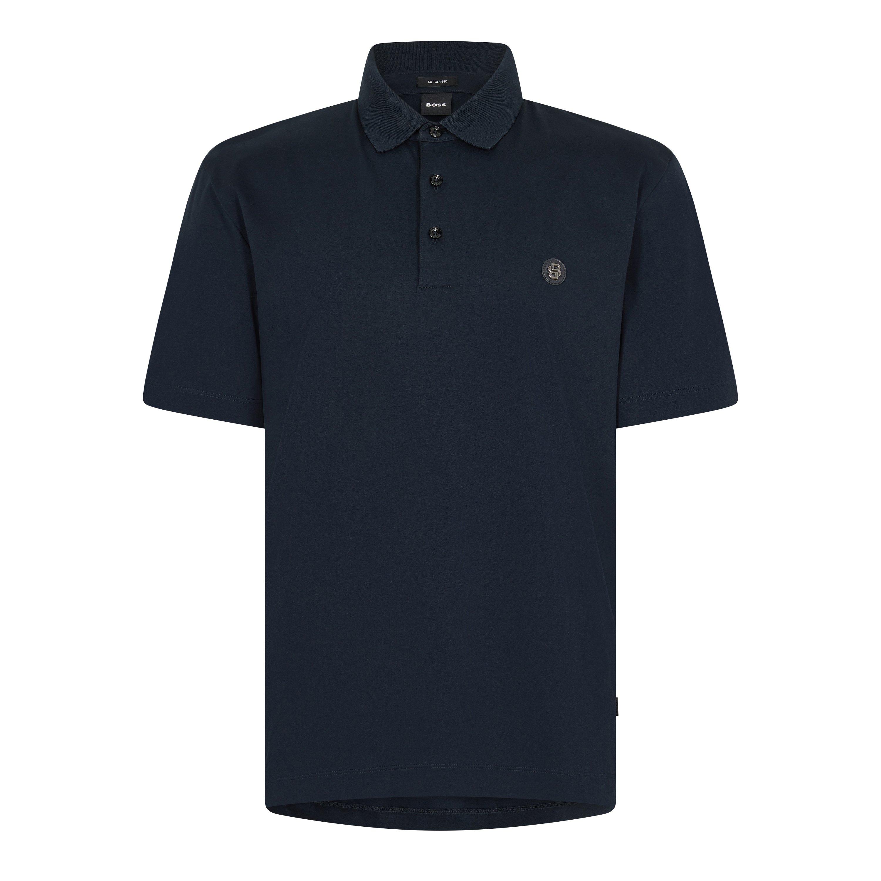 Boss Men's Parris Cotton Short Sleeve Polo Shirt - Dark Blue - Small