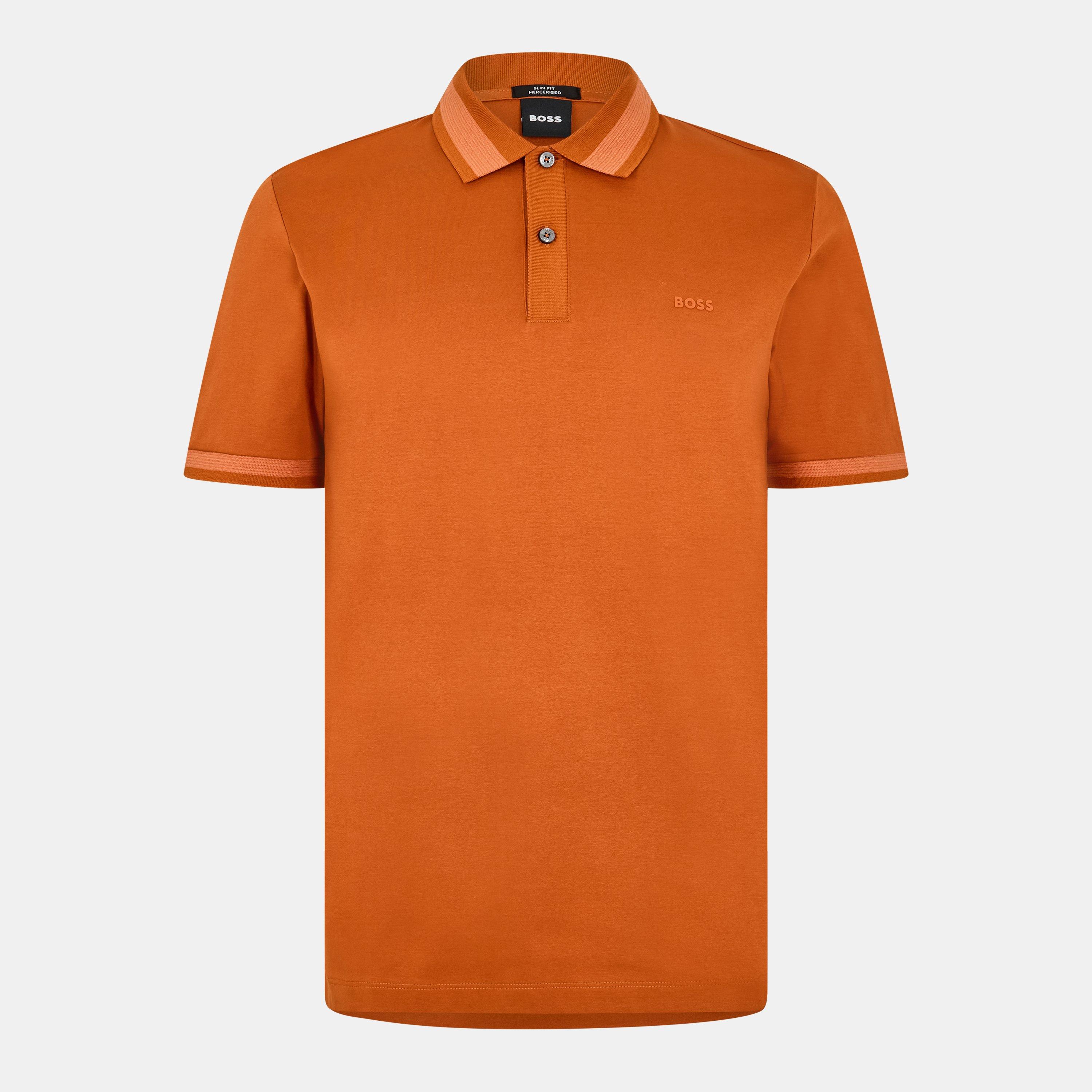 Boss Men's Hbb Phillipson Cotton Short Sleeve Polo Shirt - Dark Orange 809 - Medium