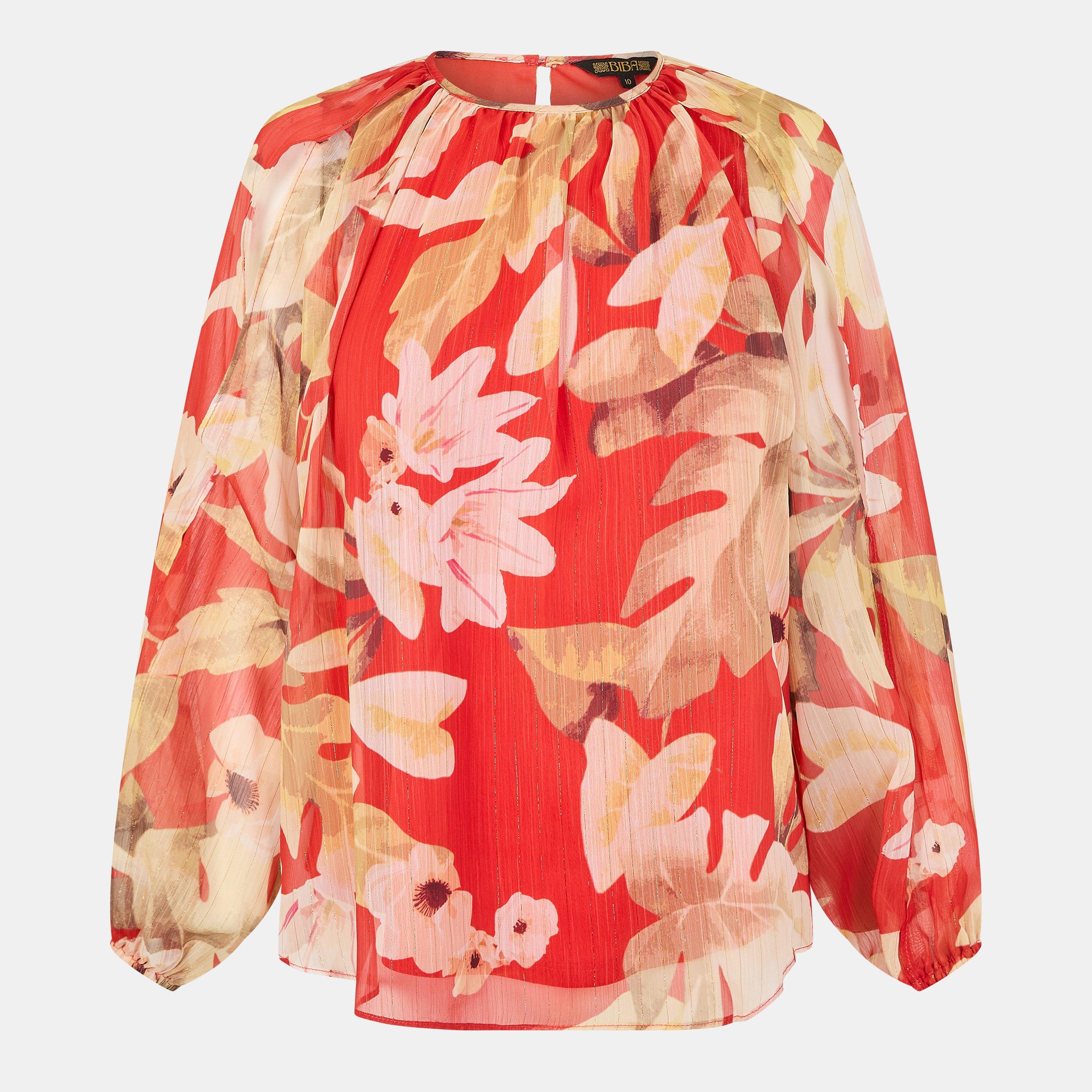 Tropical - Biba - Women's Split Long-Sleeve Blouse - 1