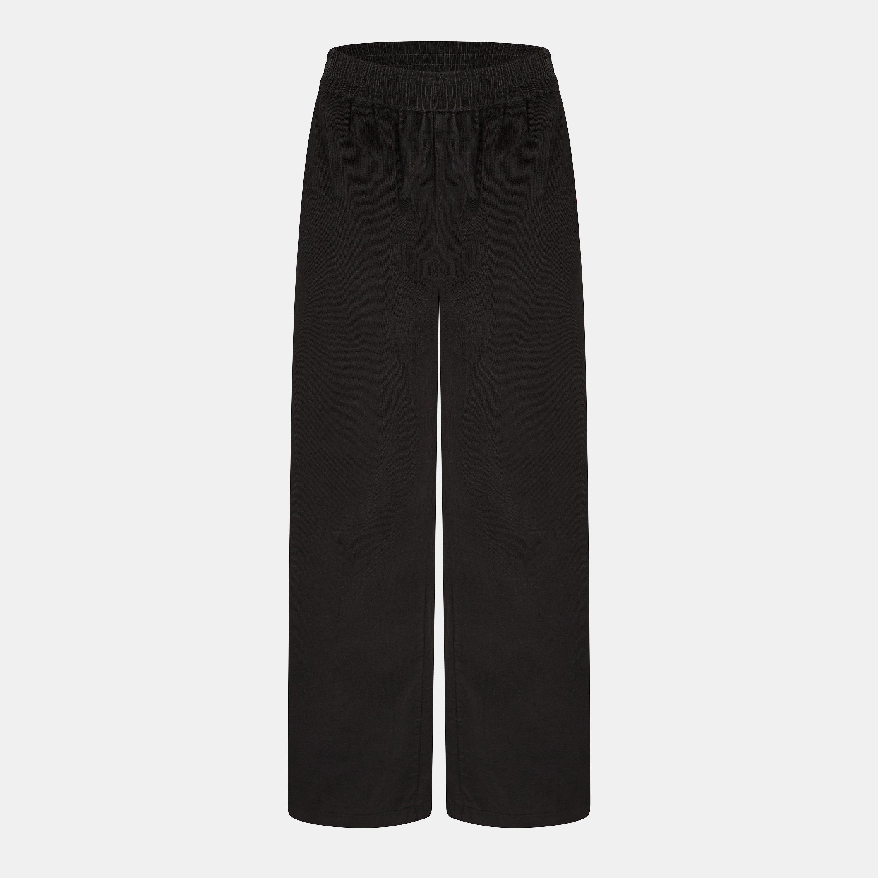Black - Nobodys Child - Women's Misha Corduroy Straight Leg Trousers - 1