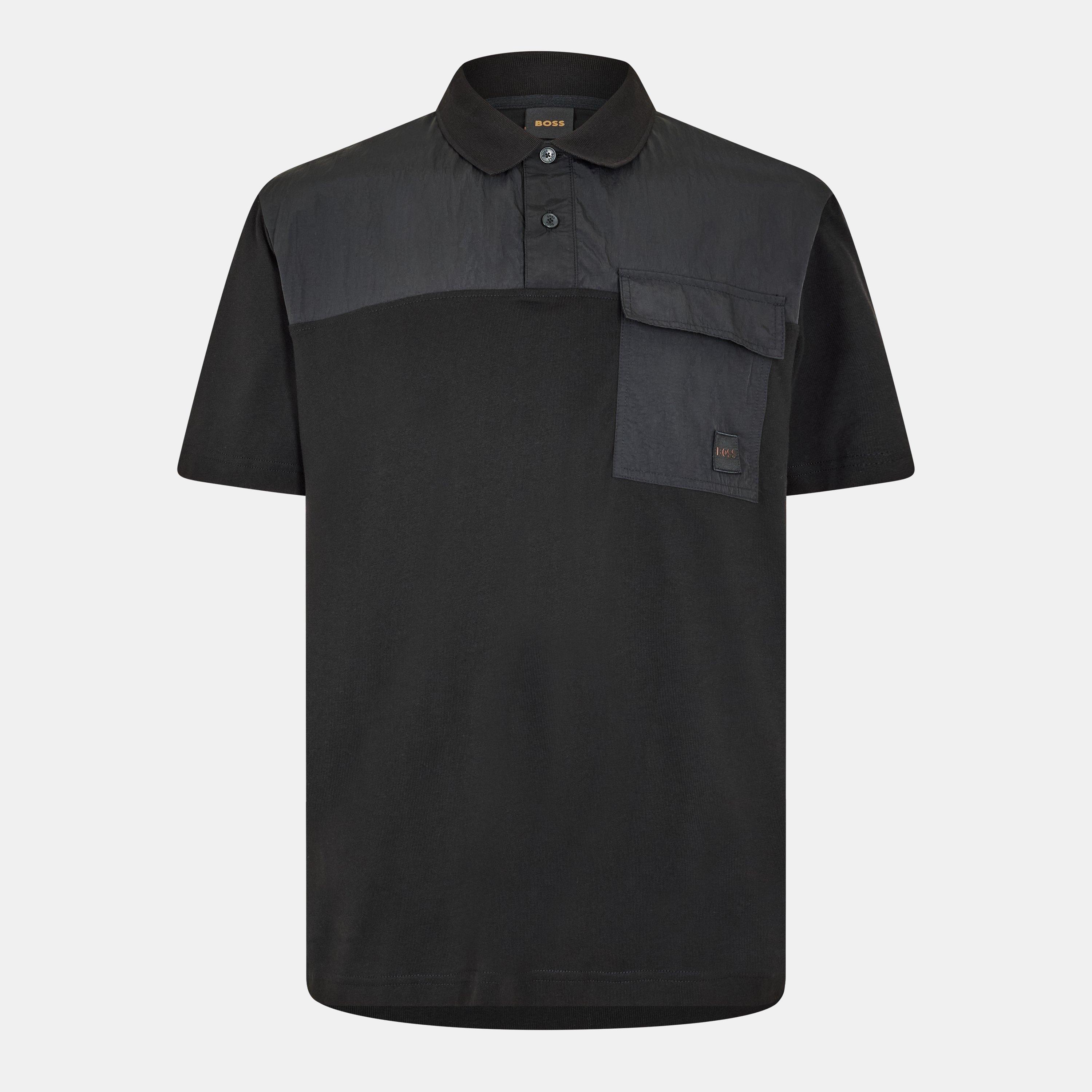 Boss Men's Panel Short-Sleeve Polo - Black - M