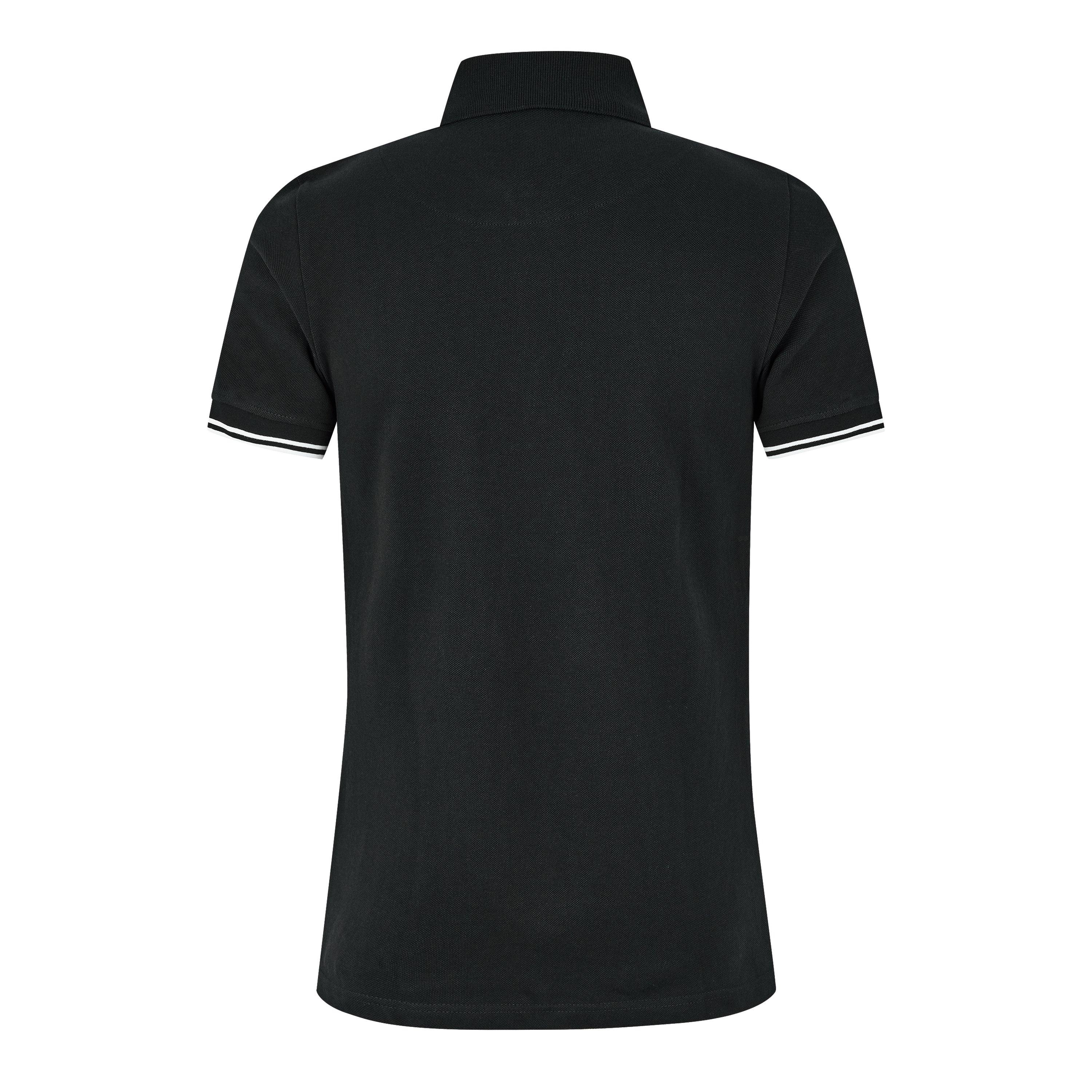 Negro - Pretty Green - Men's PG Mountfield Zipped Short-Sleeve Polo Shirt - 2