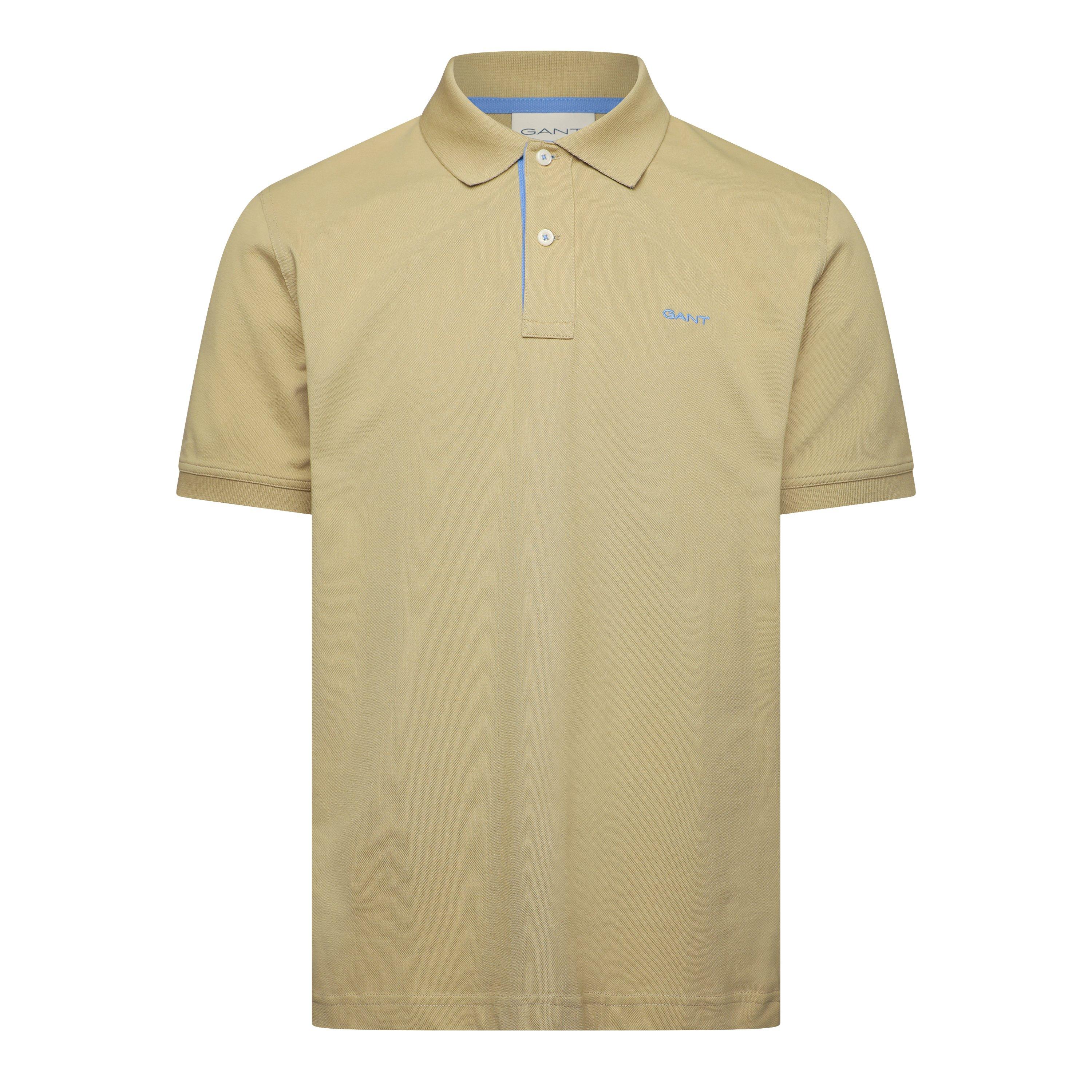 Gant Men's Contrast Short Sleeve Polo Shirt - Woody Beige - XL