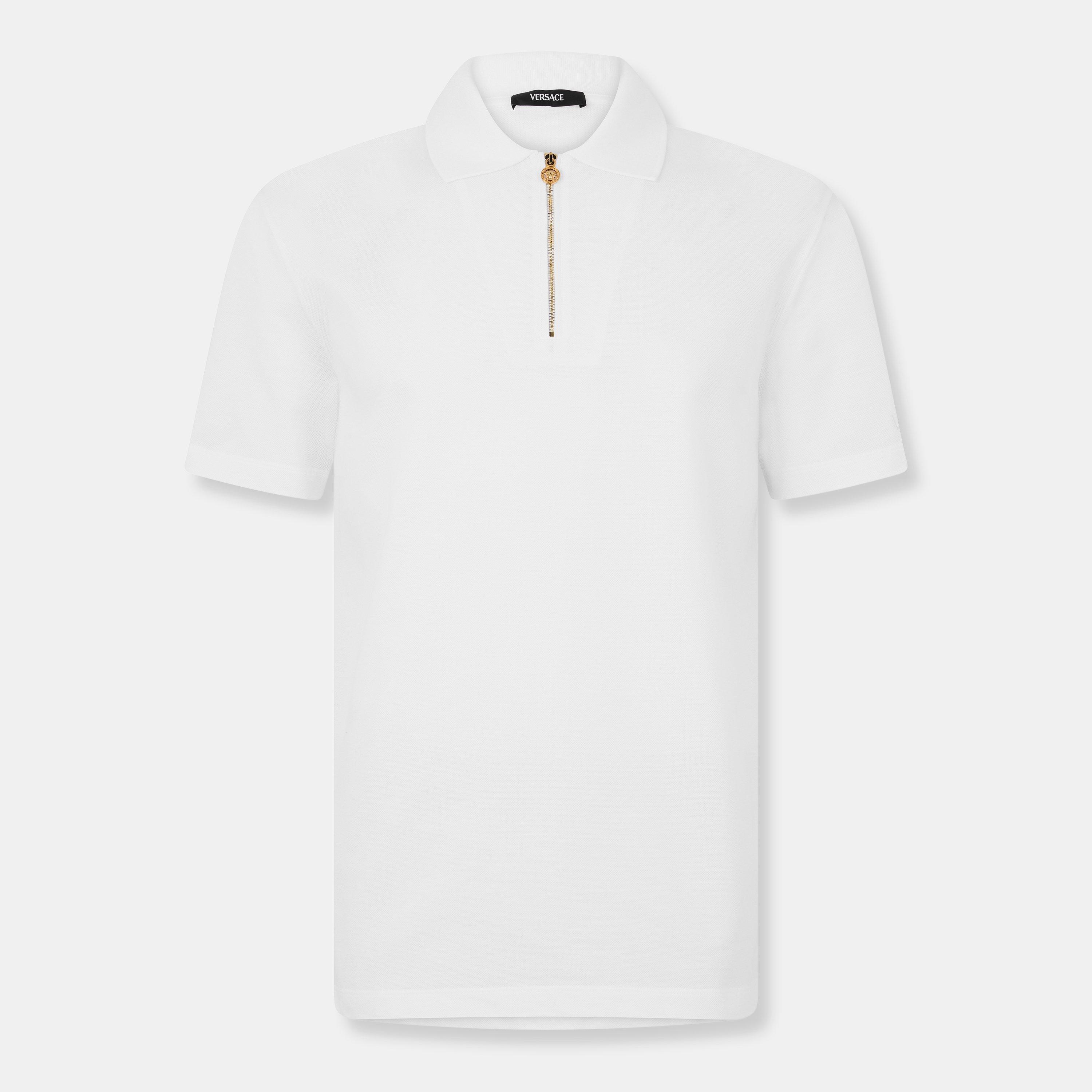 Versace Men's Short Sleeve Polo Shirt - White - L