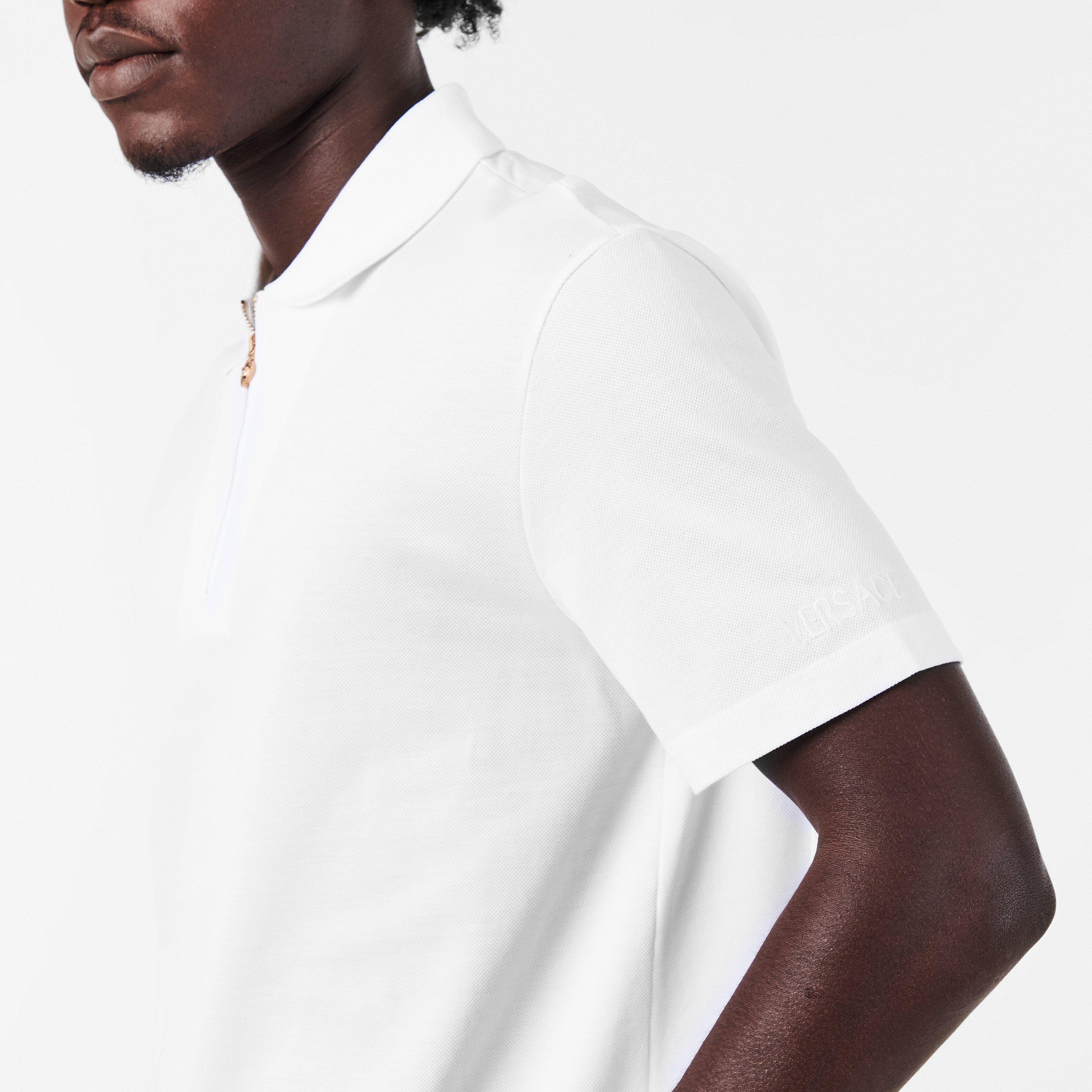 White - Versace - Men's Short-Sleeve Polo - 5