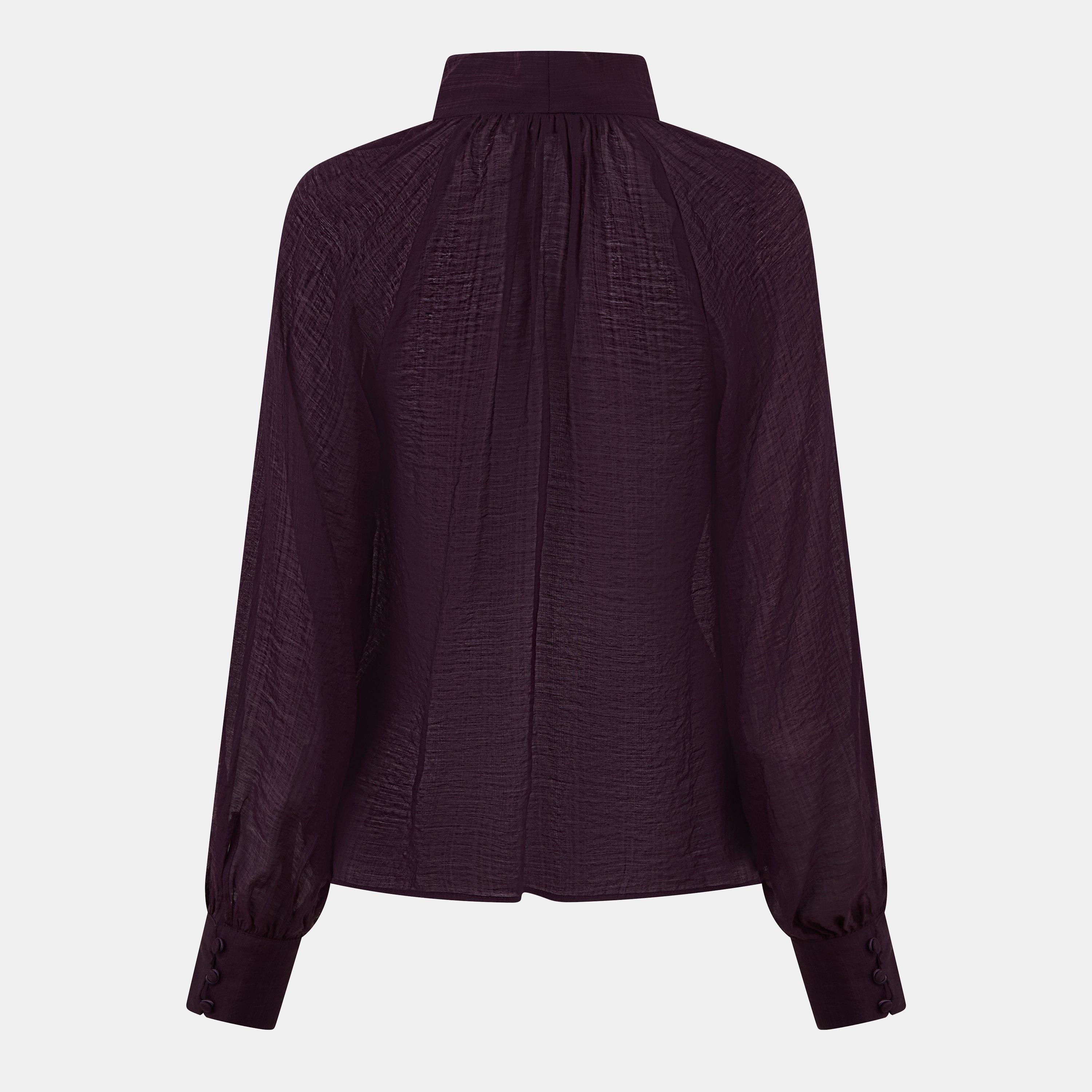 Rosso - Nobodys Child - Women's Tie Neck Long-Sleeve Blouse - 2