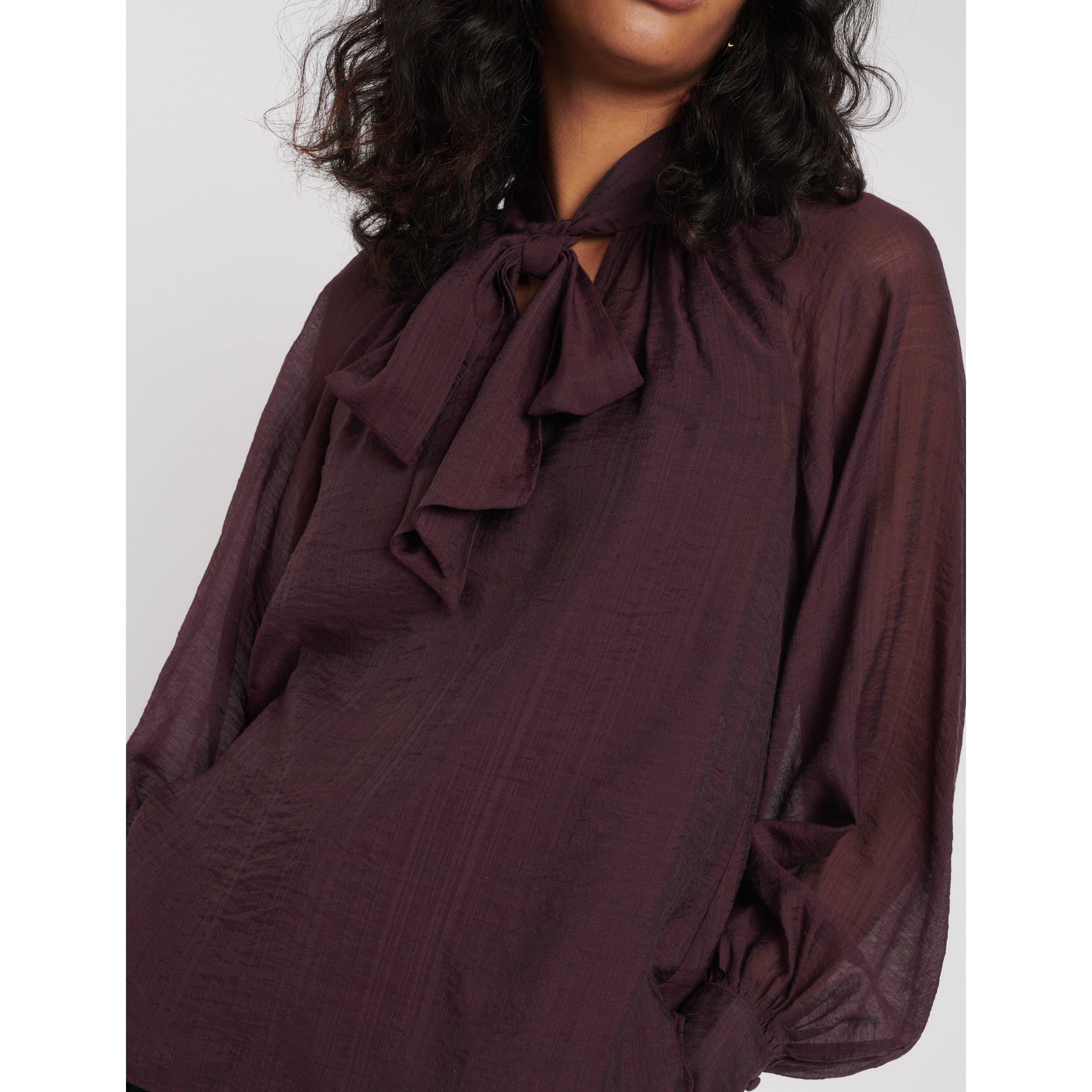 Rosso - Nobodys Child - Women's Tie Neck Long-Sleeve Blouse - 3