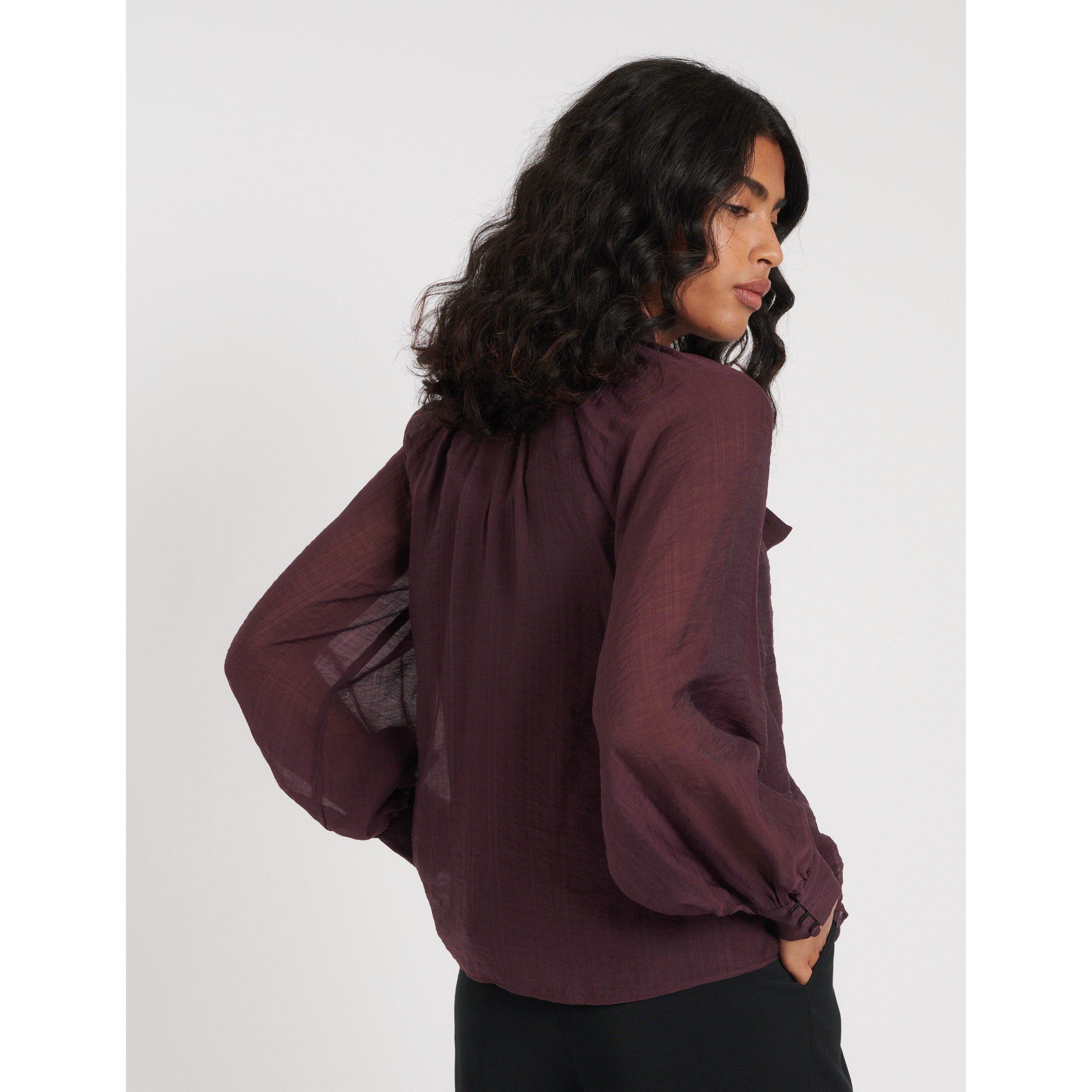 Rosso - Nobodys Child - Women's Tie Neck Long-Sleeve Blouse - 4