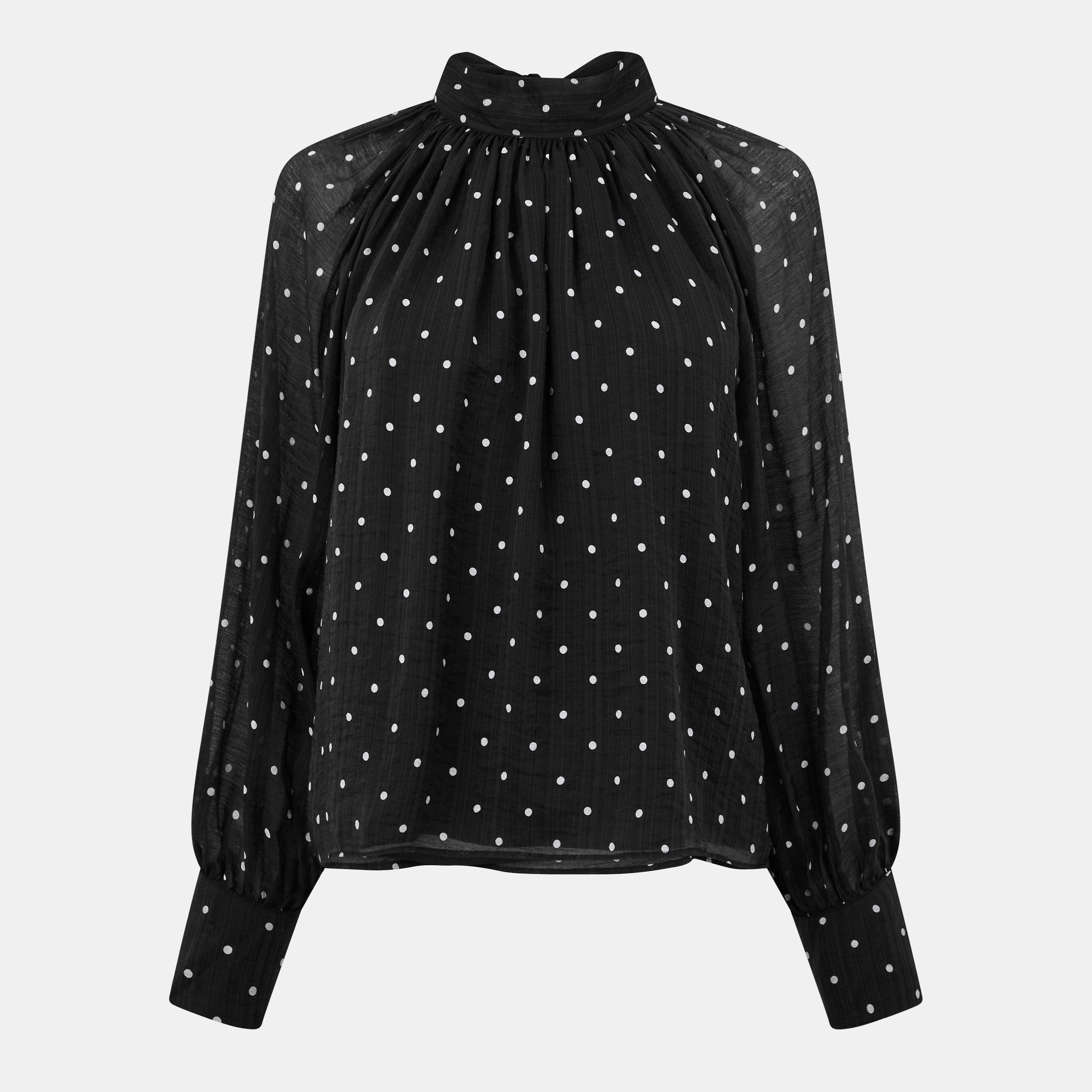 Nobodys Child Women's Celeste Long-Sleeve Blouse - Black - 4 (3XS)