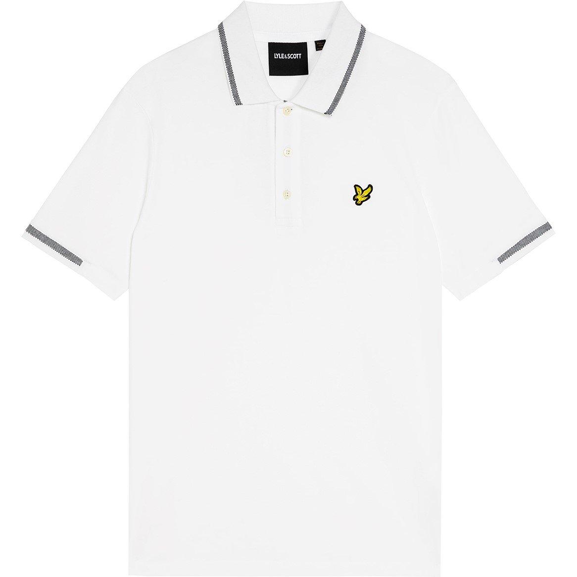 Wht/Blk W104 - Lyle and Scott - Men's Tipped Cotton Short Sleeve Polo Shirt