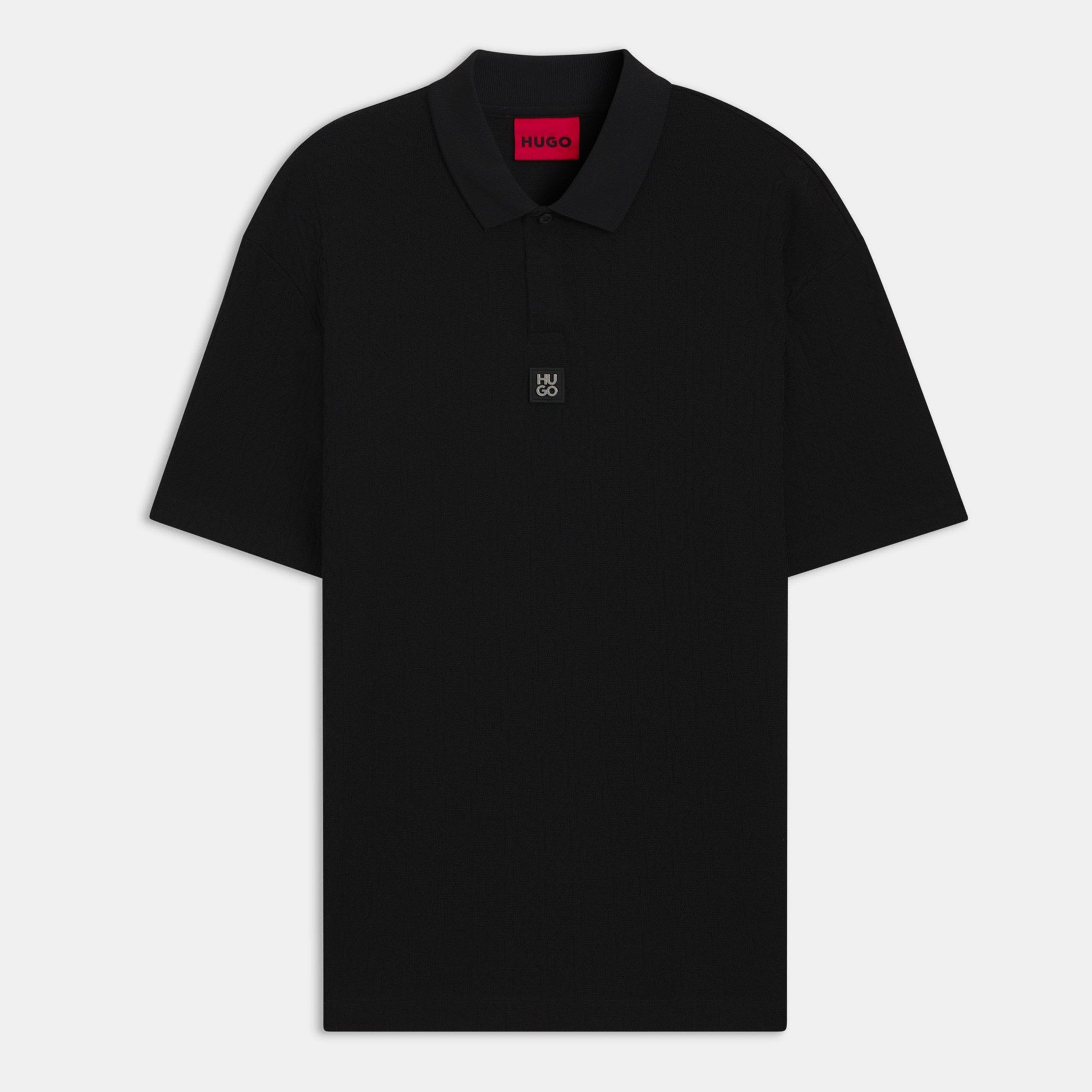 Hugo Men's Dallovo Red Short Sleeve Polo Shirt - Black 001 - M