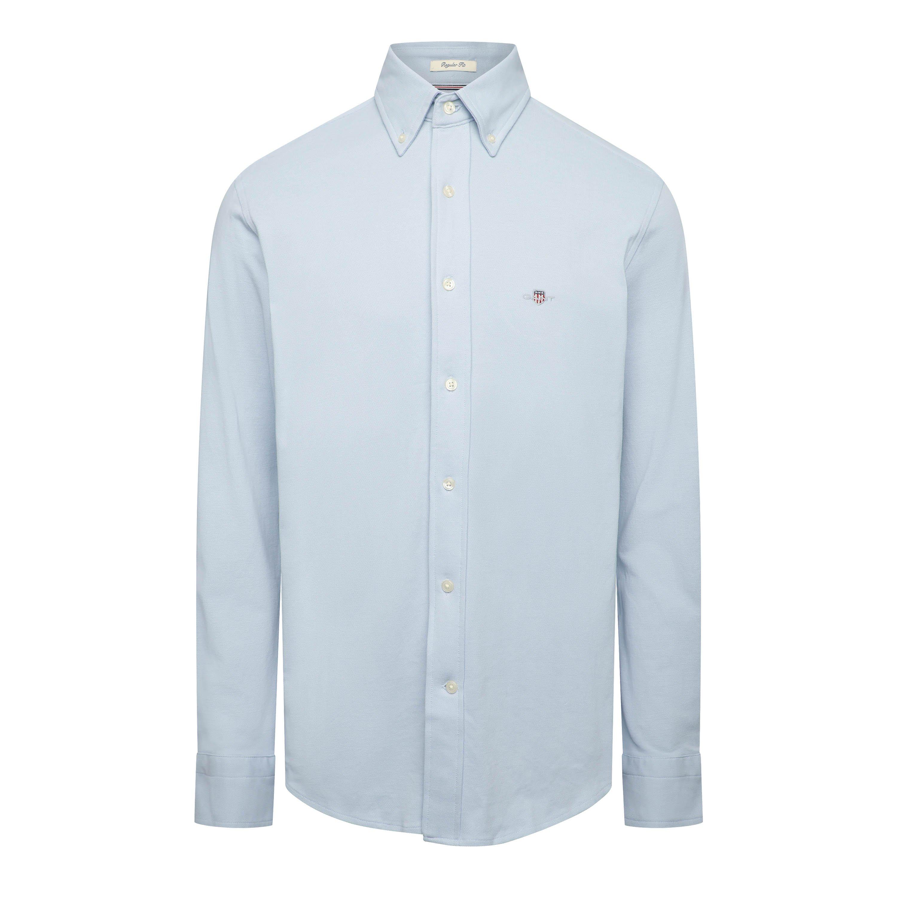 Gant Men's Jersey Pique Short Sleeve Polo Shirt - Muted Blue - M