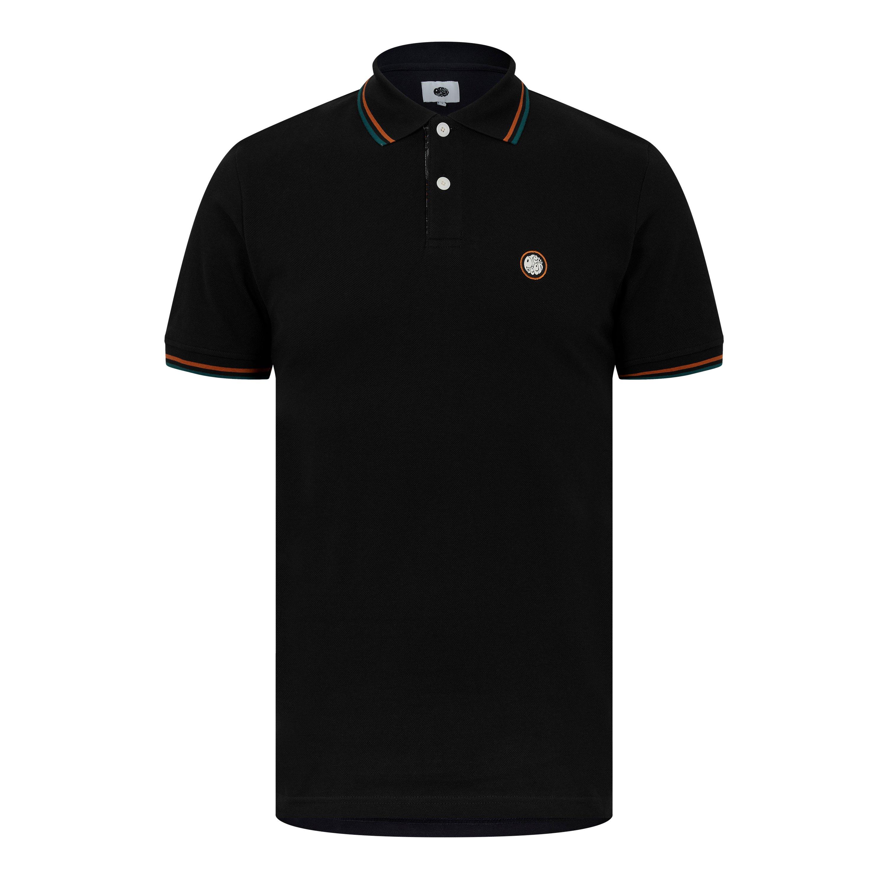 Negro - Pretty Green - Men's PG Wonderwall Short-Sleeve Polo Shirt - 1