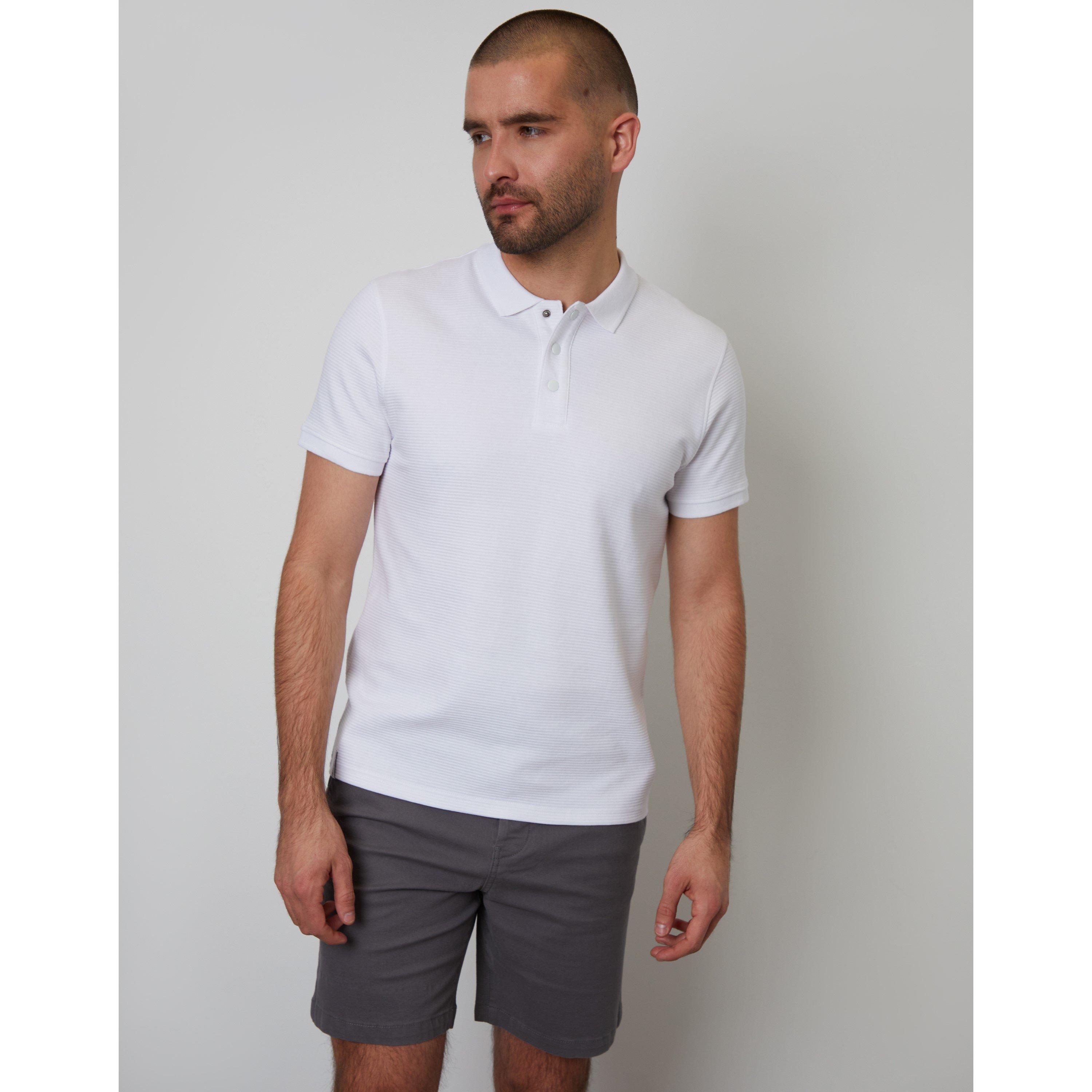 White - Threadbare - Caswell Short-Sleeve Polo Shirt - 1