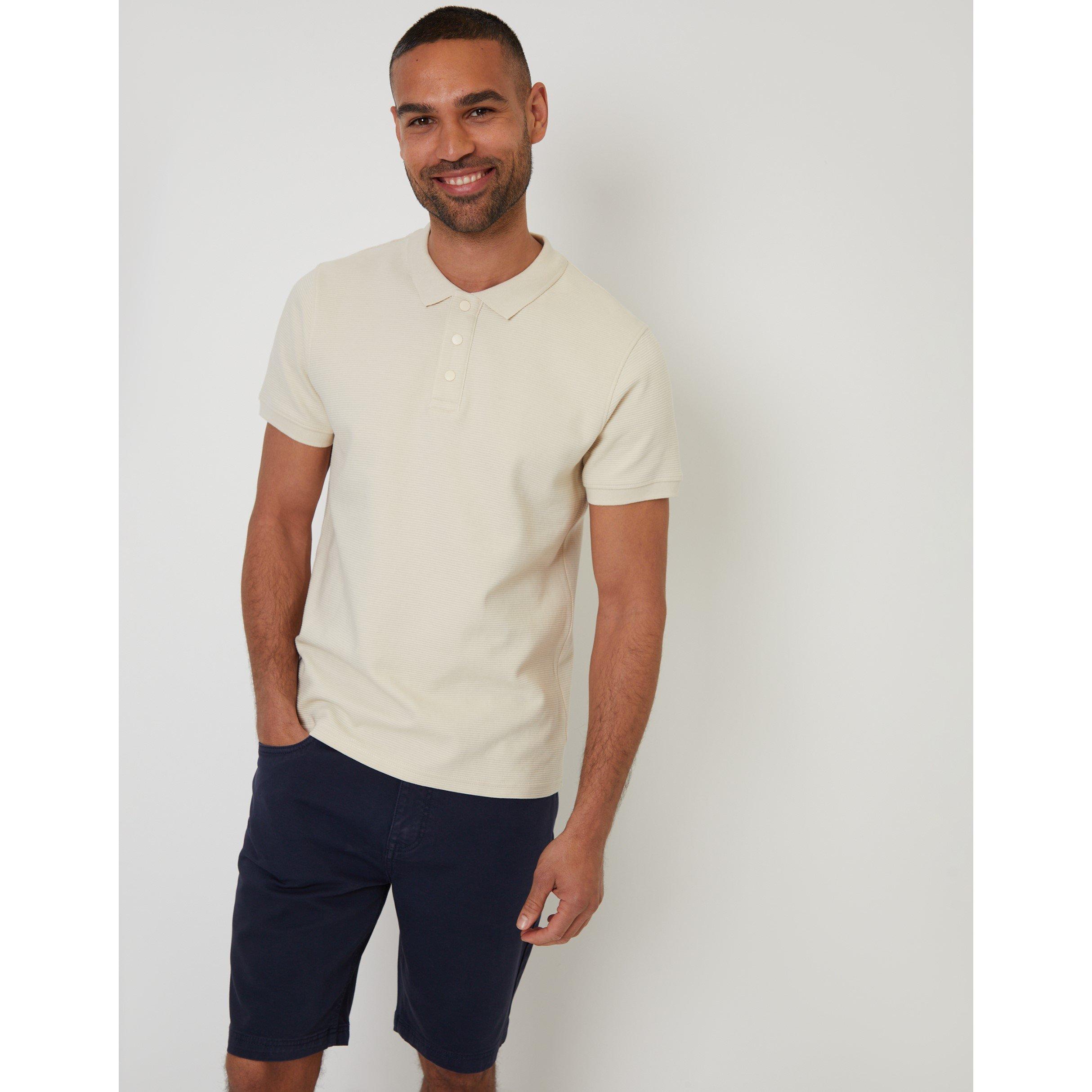 Threadbare Men's Caswell Short-Sleeve Polo Shirt - Oatmilk - 2X Large